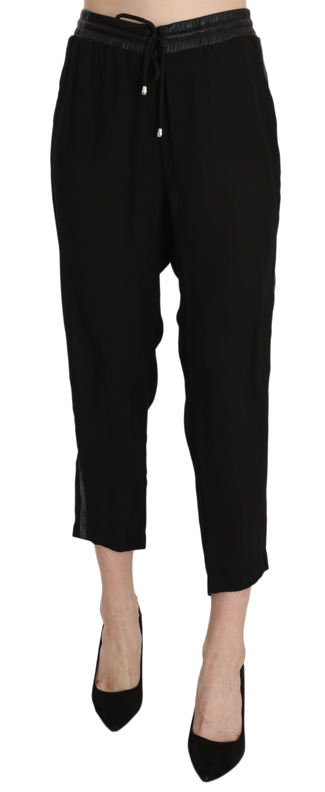 Pantalon court taille haute Guess Chic en noir élégant