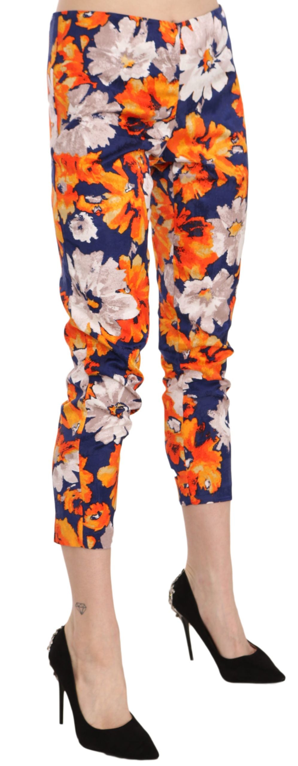 LANACAPRINA Pantalon skinny taille moyenne à imprimé floral