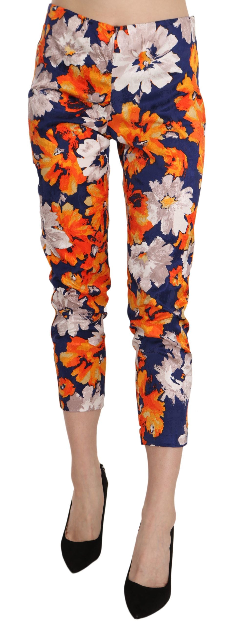 LANACAPRINA Pantalon skinny taille moyenne à imprimé floral