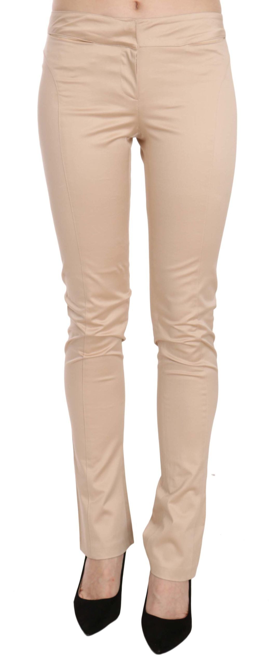 Just Cavalli - Pantalon skinny élégant taille basse crème