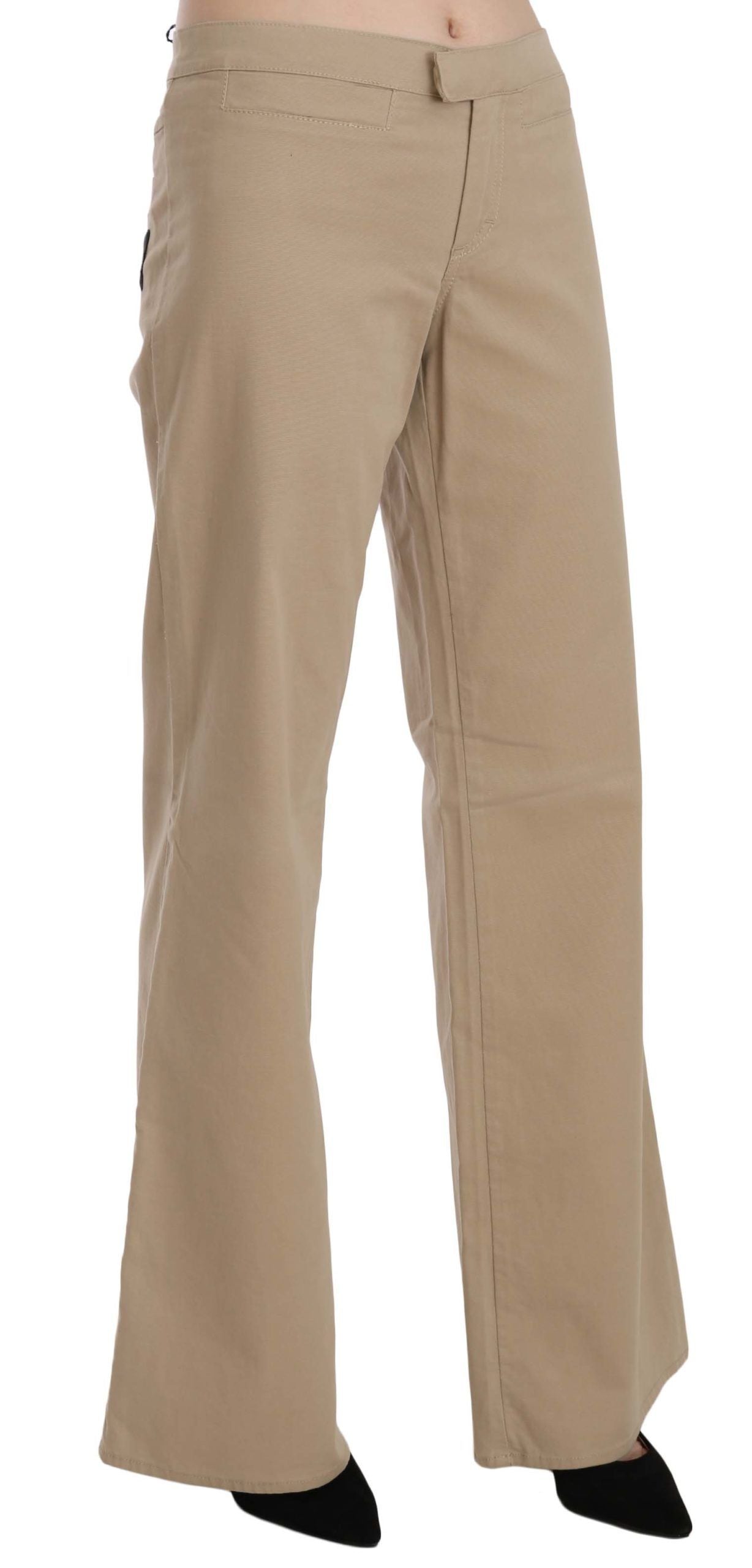 Just Cavalli Pantalon de luxe évasé taille moyenne beige