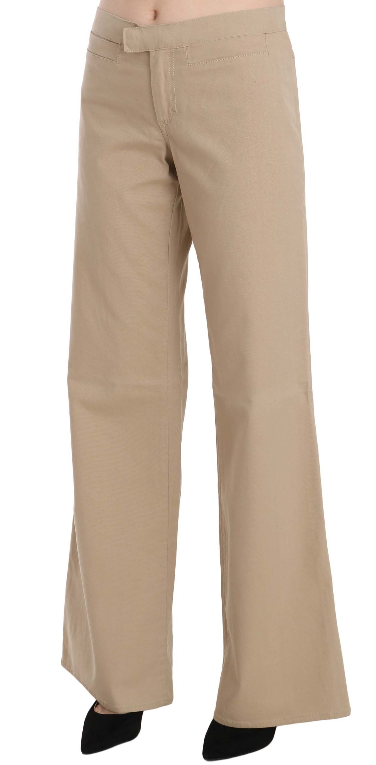 Just Cavalli Pantalon de luxe évasé taille moyenne beige