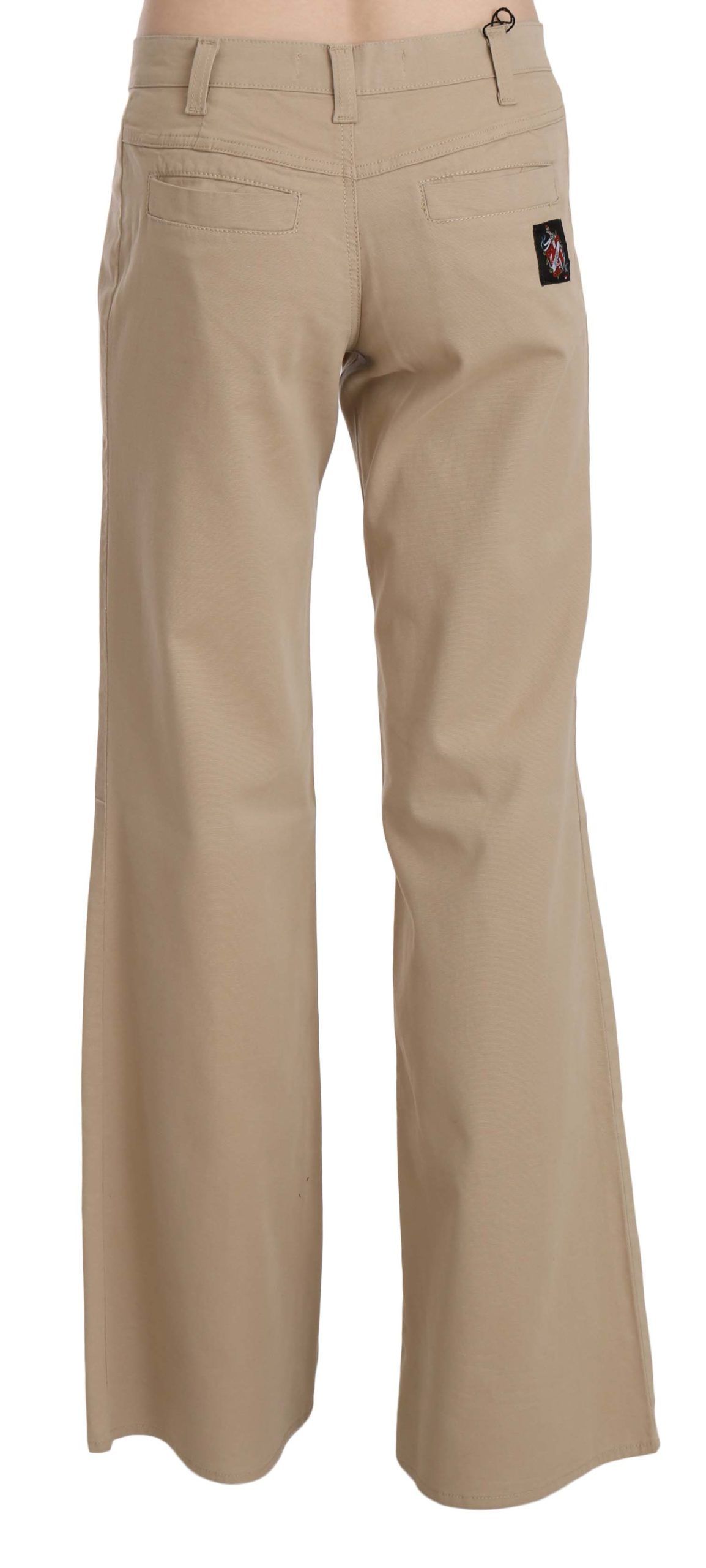 Just Cavalli Pantalon de luxe évasé taille moyenne beige