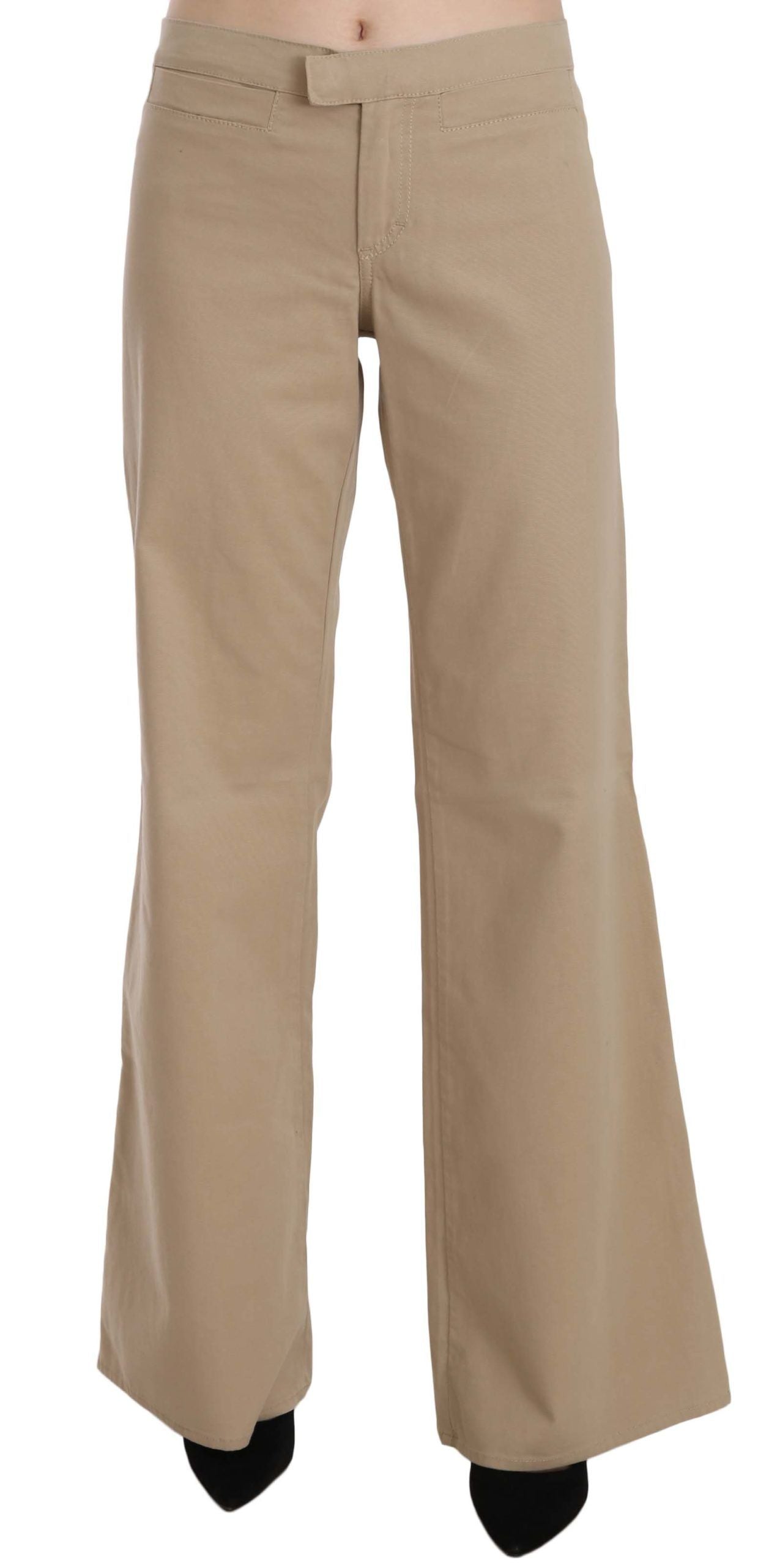 Just Cavalli Pantalon de luxe évasé taille moyenne beige