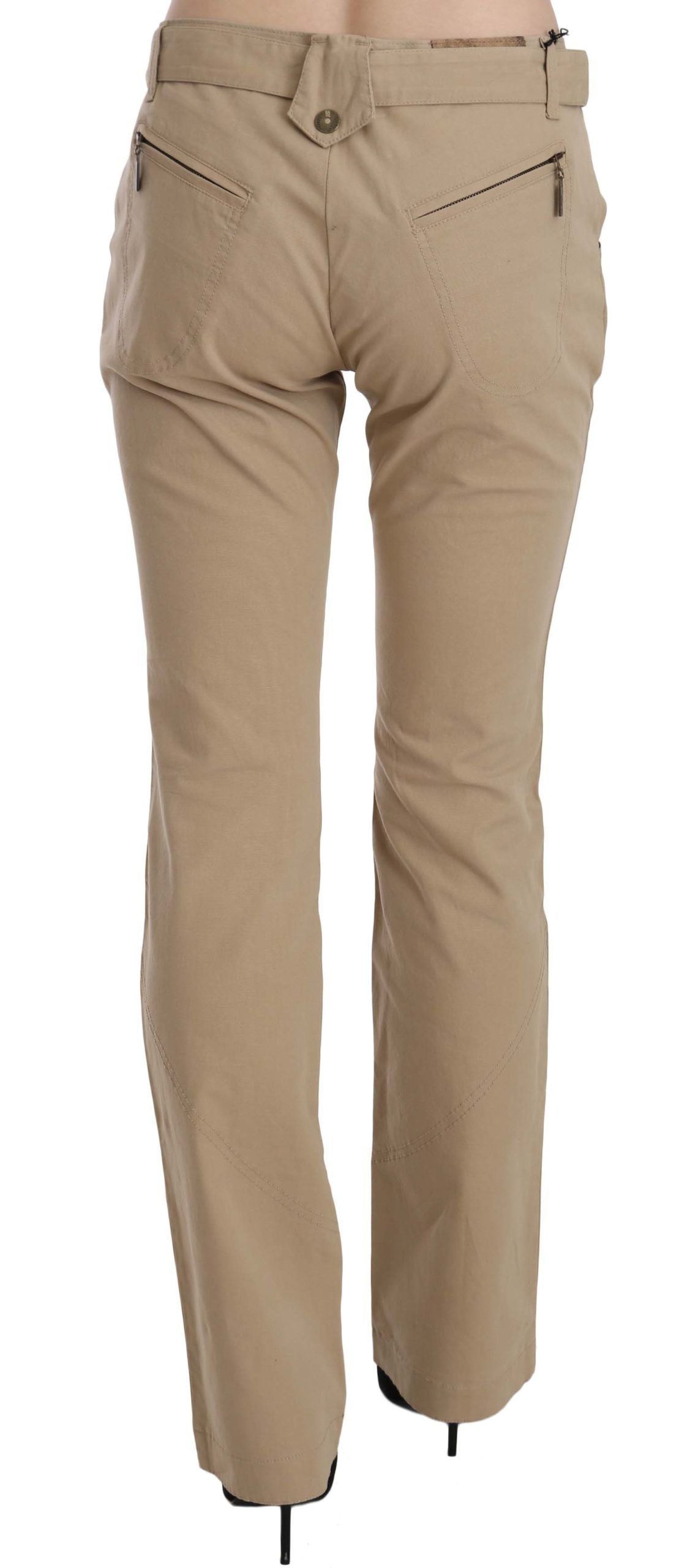 Just Cavalli Pantalon droit taille moyenne beige