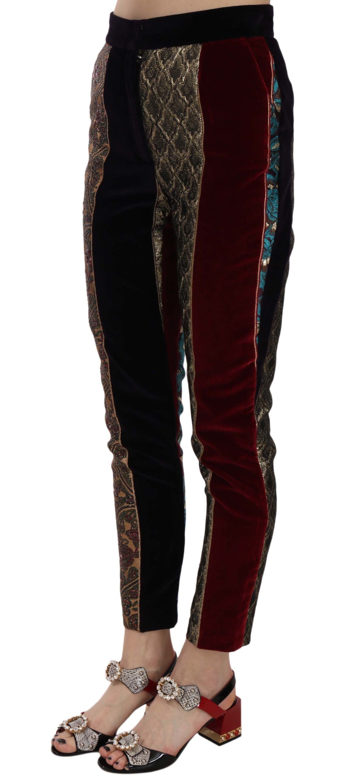 Dolce &amp; Gabbana Pantalon court élégant en jacquard multicolore