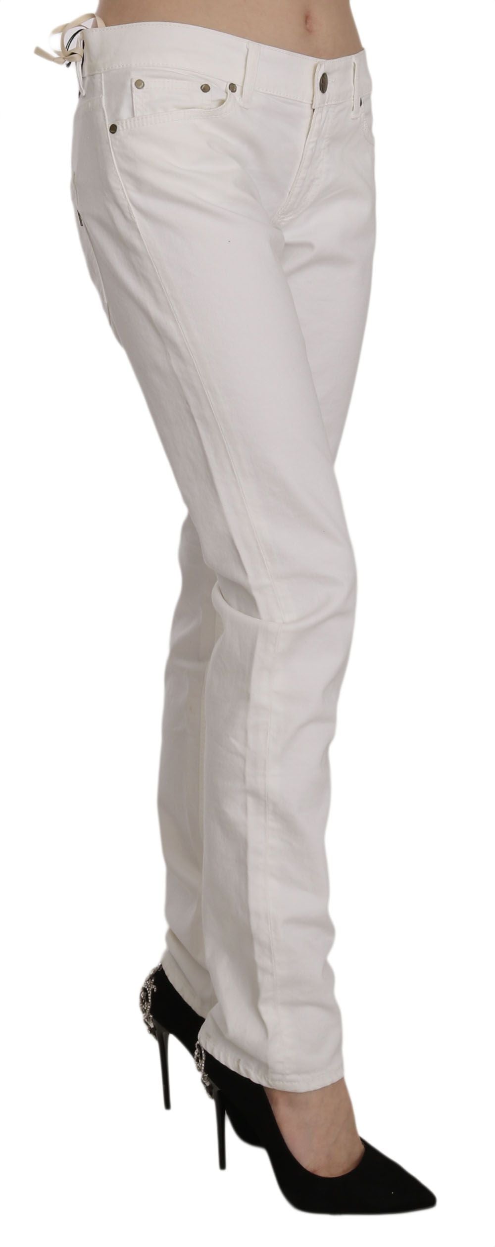 Dondup Chic Pantalon skinny blanc en coton mélangé