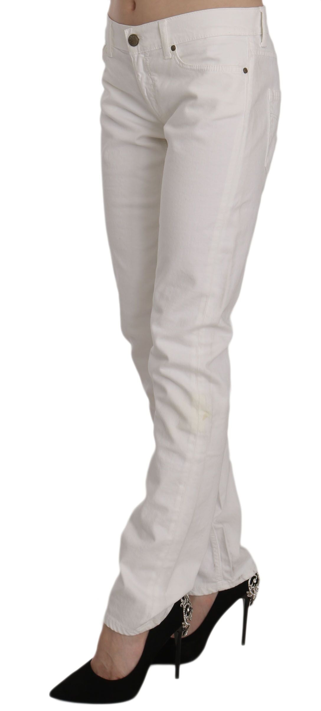 Dondup Chic Pantalon skinny blanc en coton mélangé