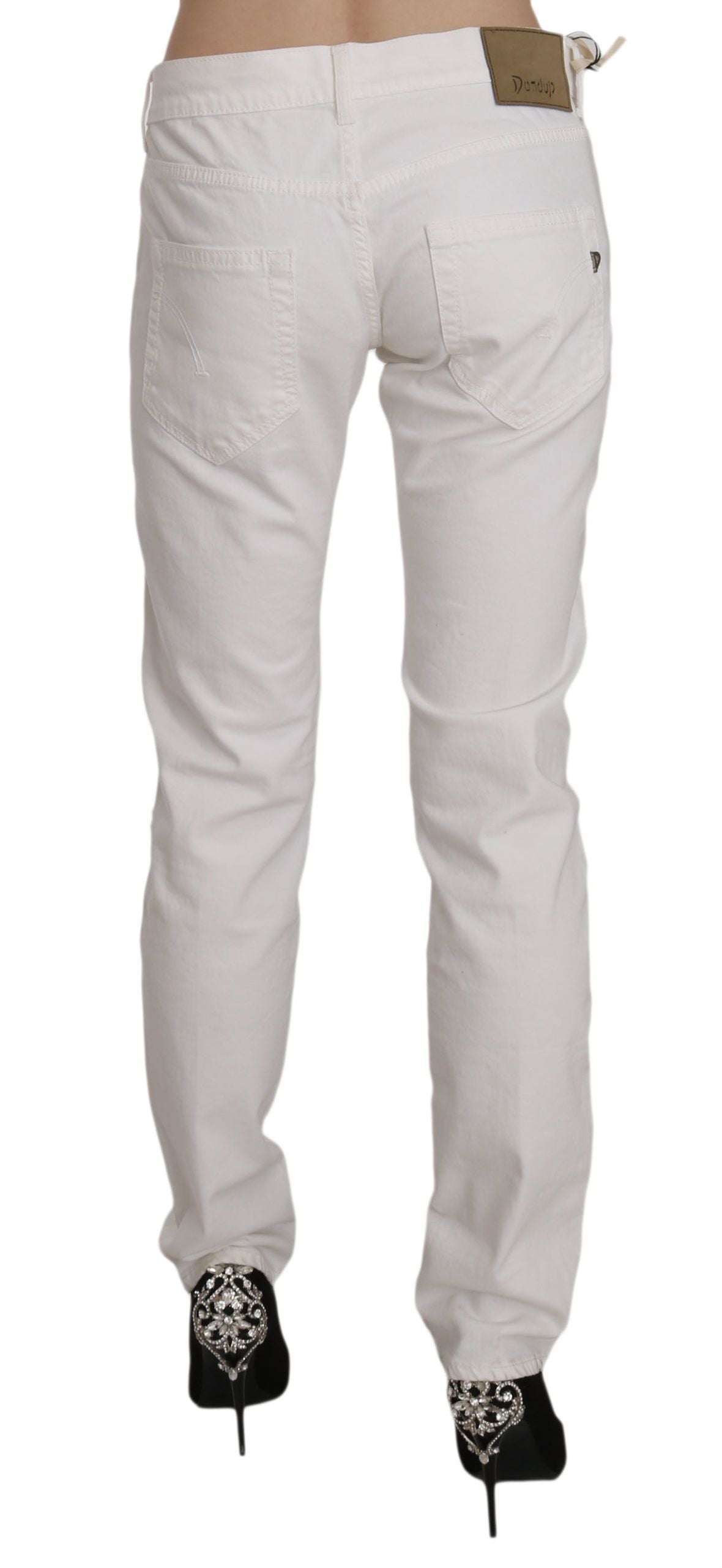 Dondup Chic Pantalon skinny blanc en coton mélangé