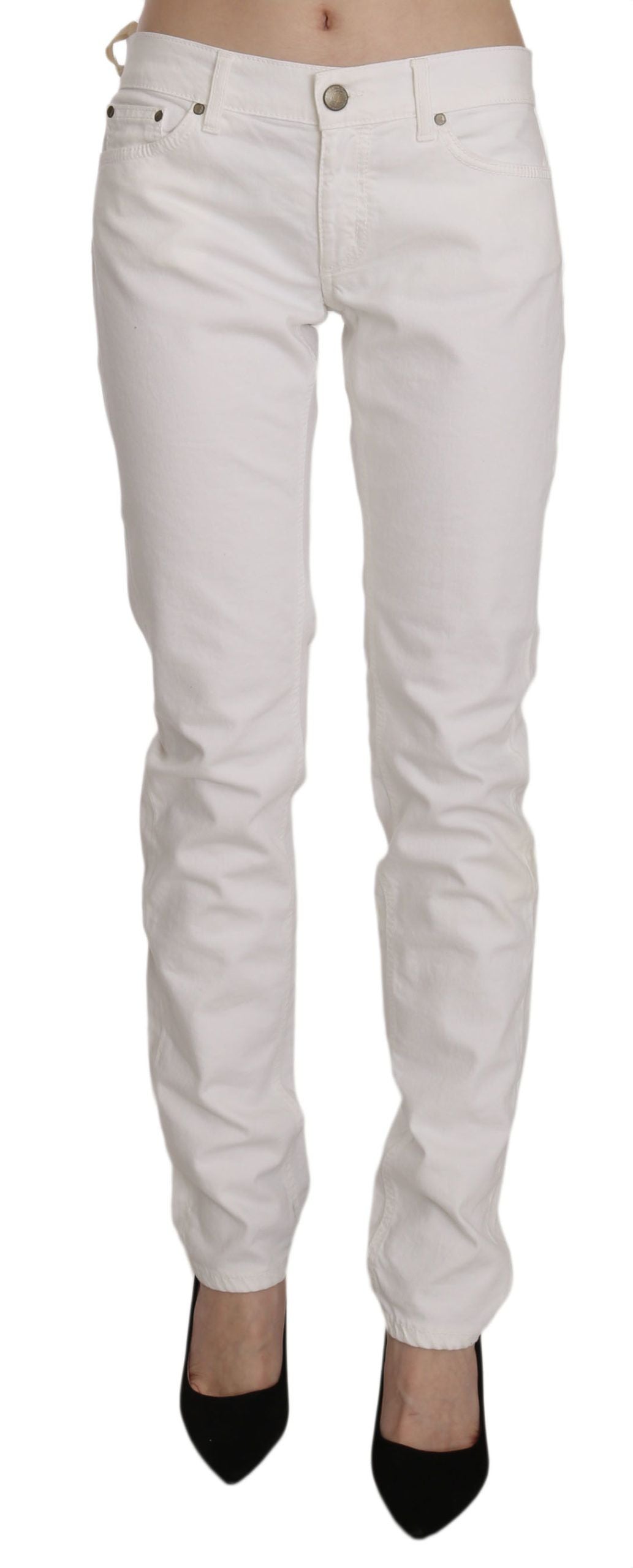 Dondup Chic Pantalon skinny blanc en coton mélangé