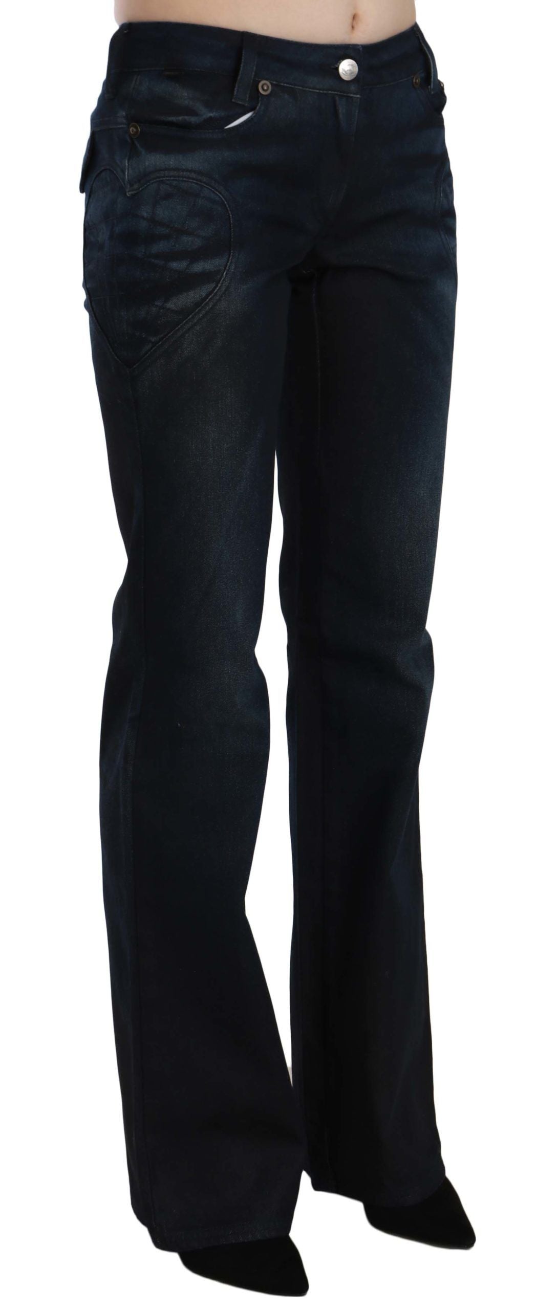 Just Cavalli Pantalon en jean droit taille moyenne chic