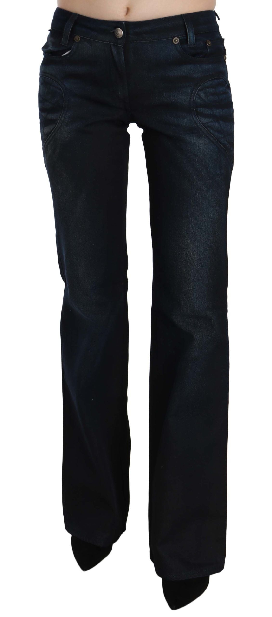 Just Cavalli Pantalon en jean droit taille moyenne chic