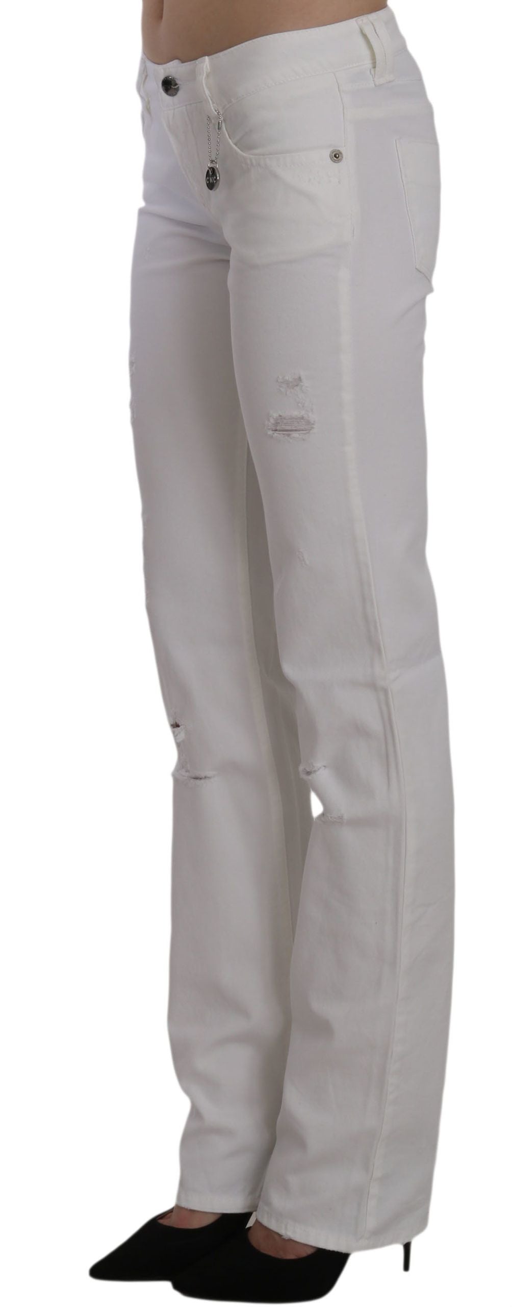 Costume National Chic - Jean slim en coton blanc