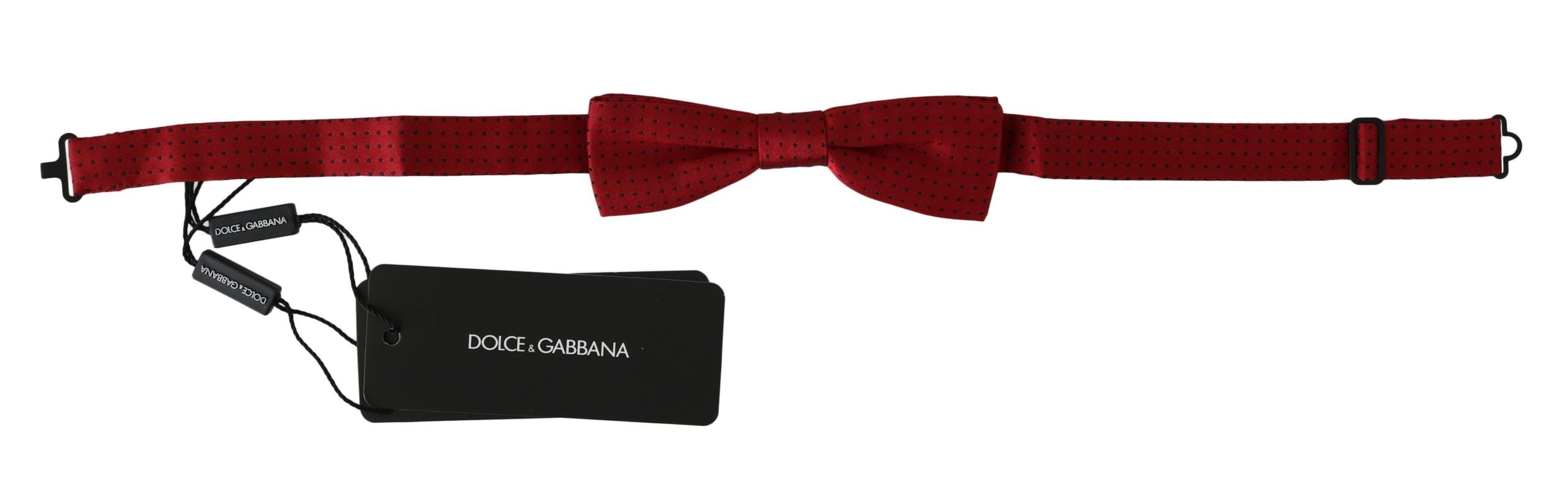 Dolce &amp; Gabbana Élégant nœud papillon en soie à pois rouges