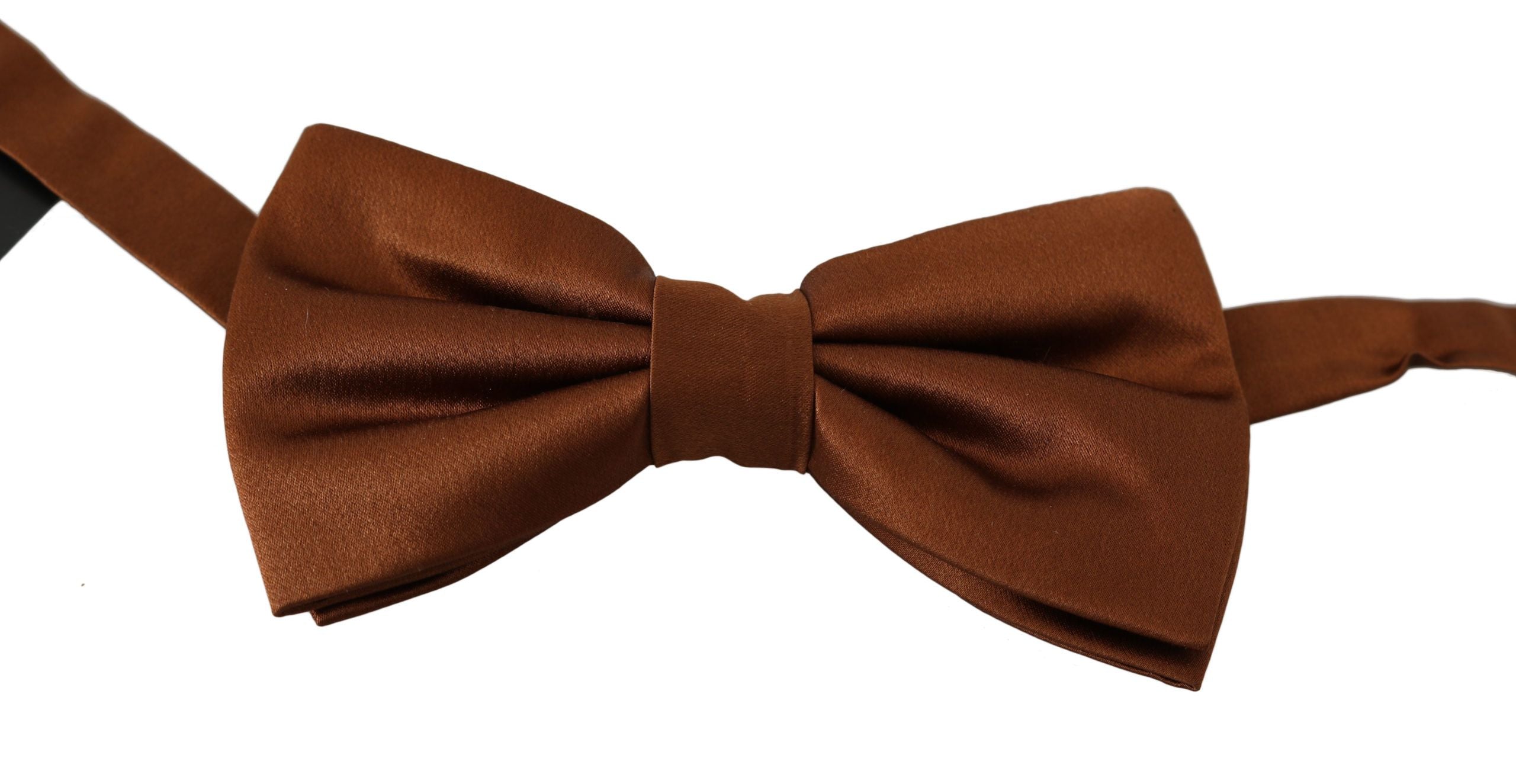 Dolce & Gabbana Elegant Silk Bow Tie in Bronze Elegance