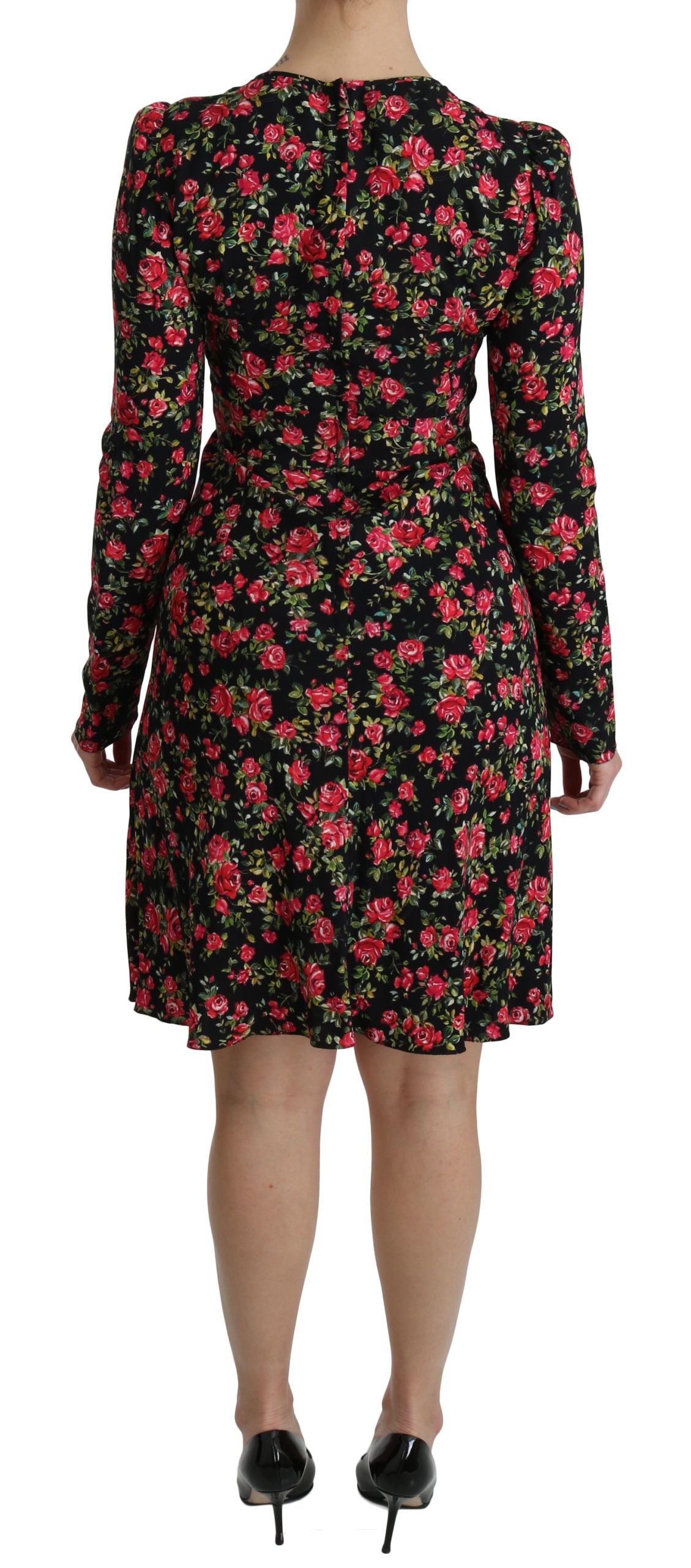 Dolce &amp; Gabbana Robe trapèze florale en viscose longueur genou