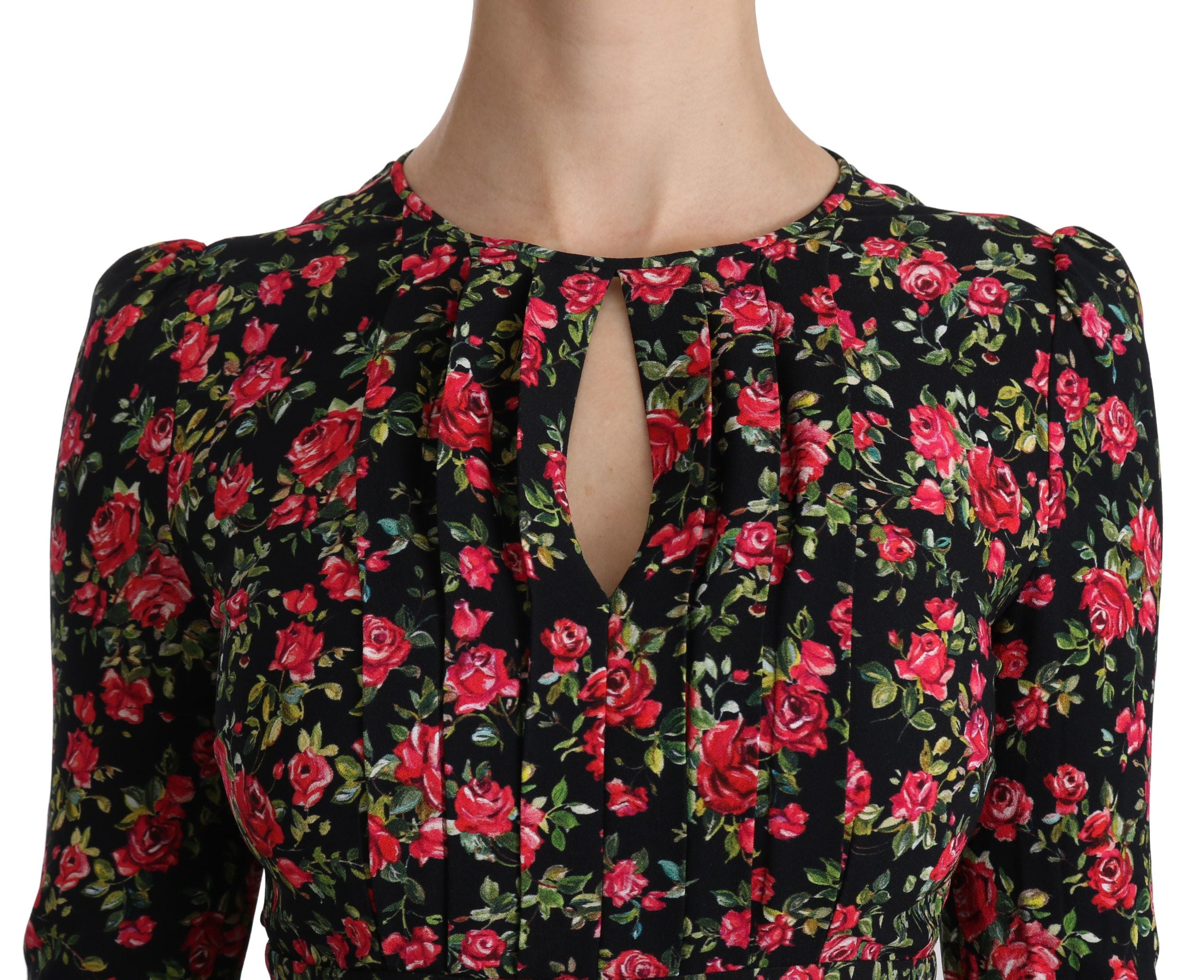 Dolce &amp; Gabbana Robe trapèze florale en viscose longueur genou