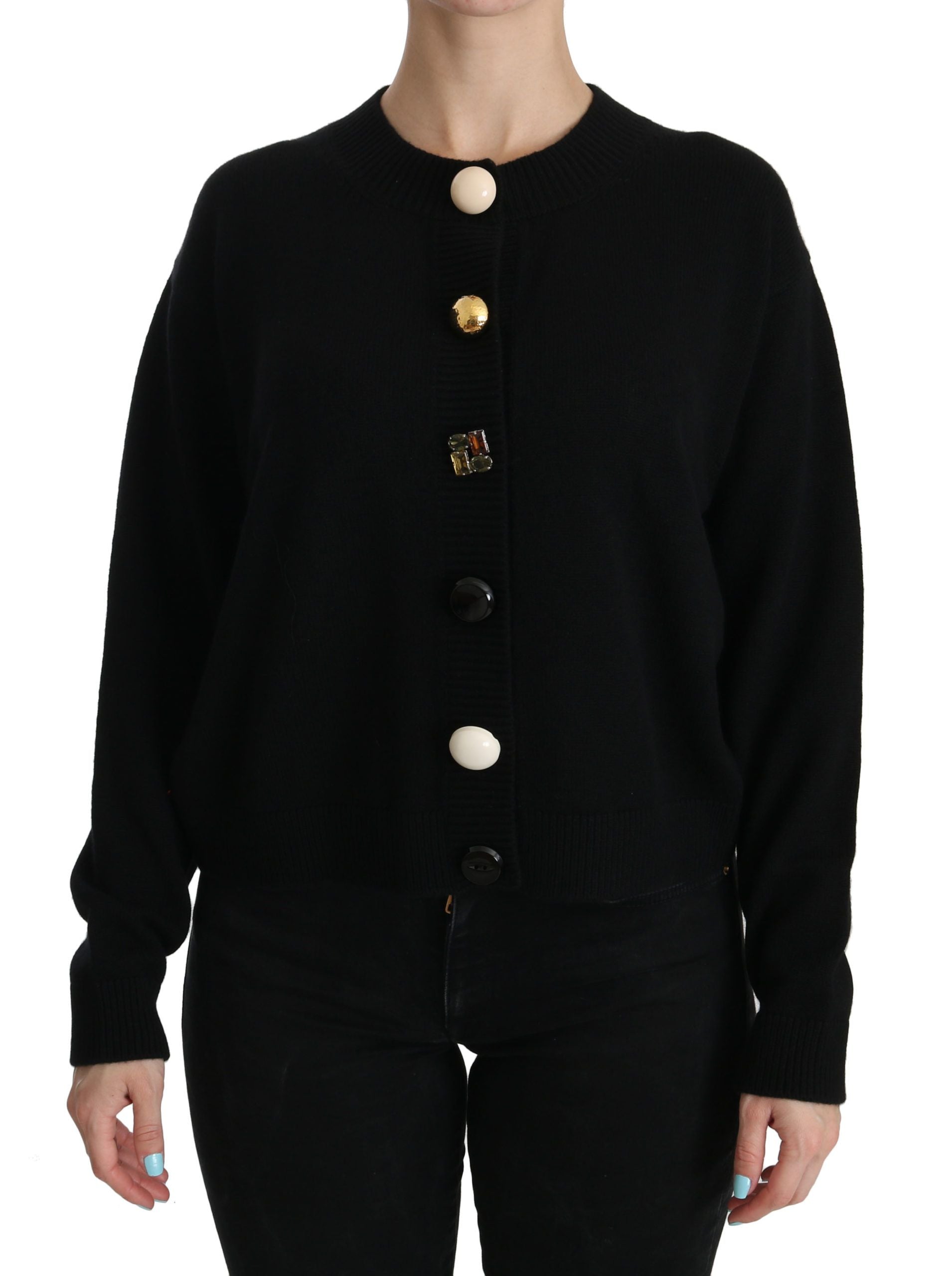 Dolce &amp; Gabbana Haut cardigan en cachemire noir élégant