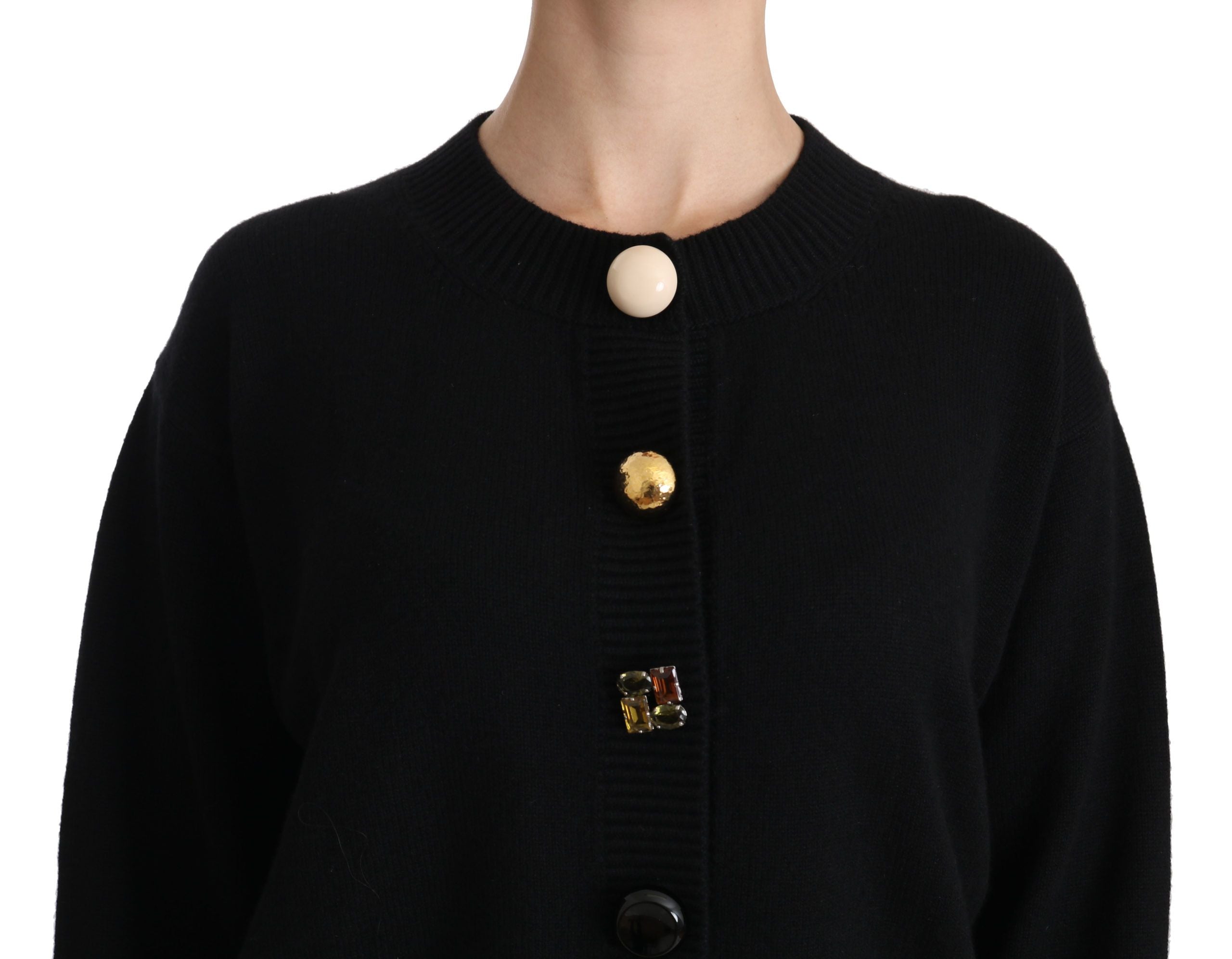 Dolce &amp; Gabbana Haut cardigan en cachemire noir élégant