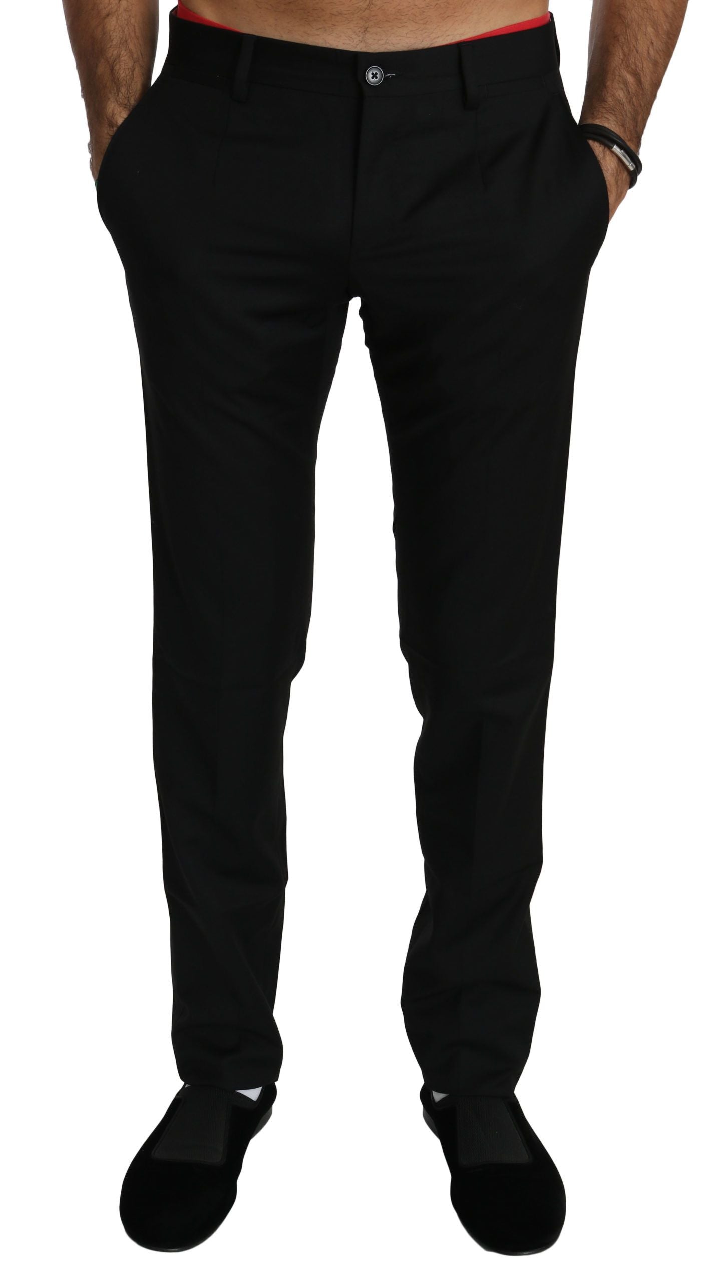 Dolce &amp; Gabbana Pantalon habillé élégant en laine noire