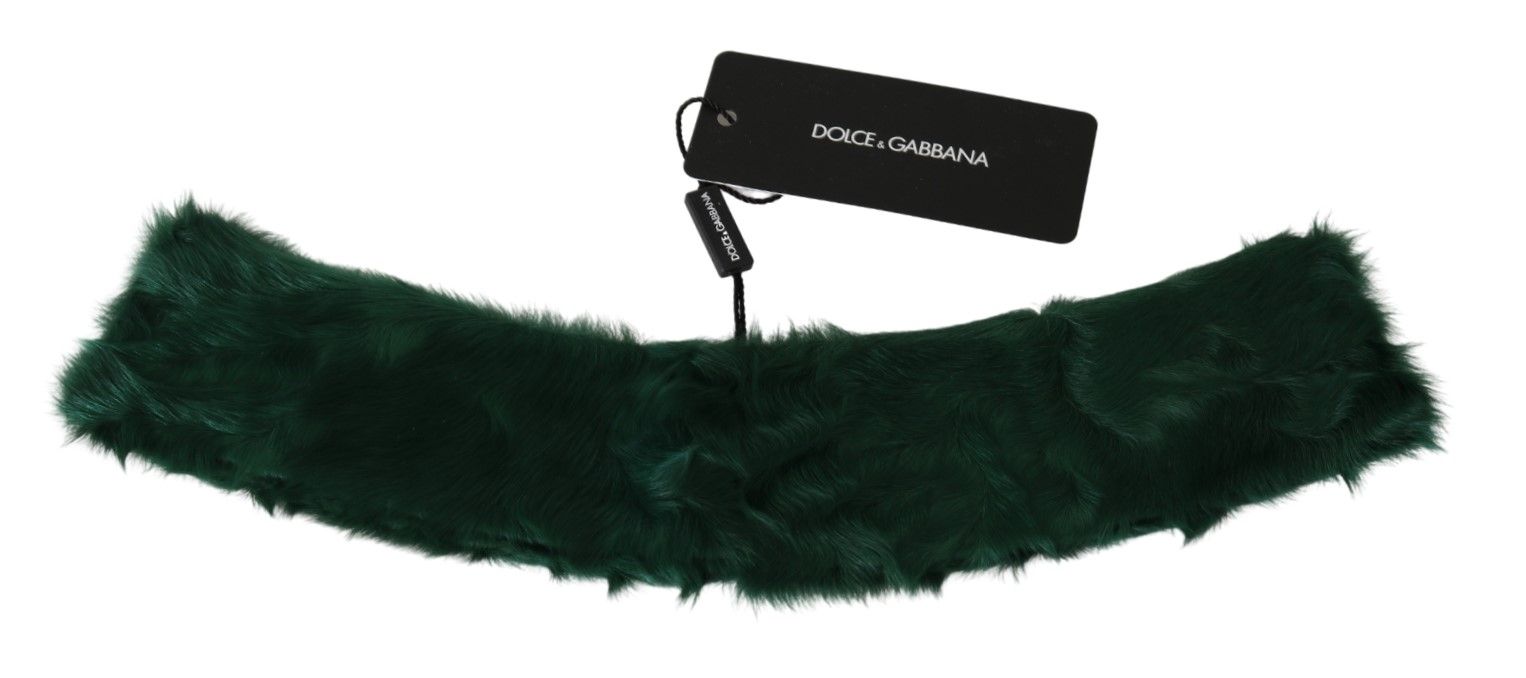 Dolce &amp; Gabbana Écharpe luxueuse en cuir d'agneau vert pour femme