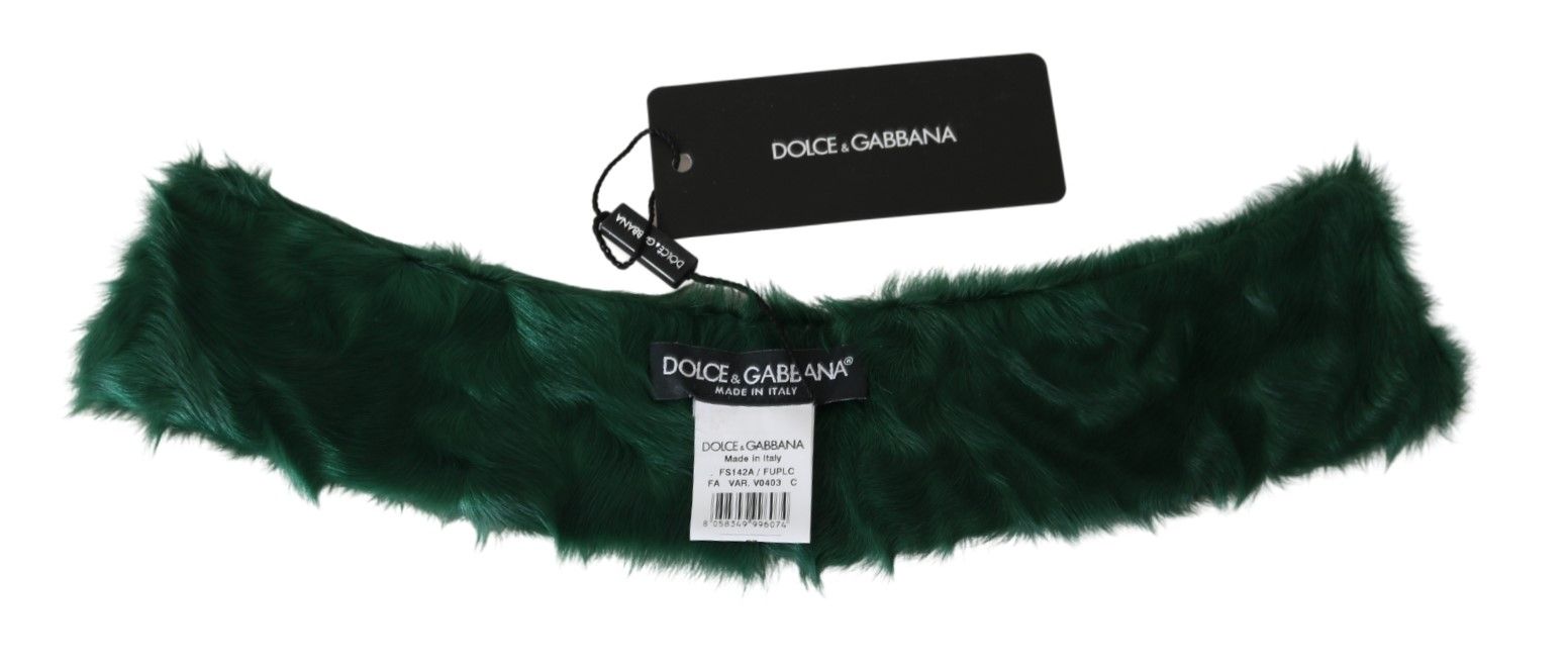 Dolce &amp; Gabbana Écharpe luxueuse en cuir d'agneau vert pour femme