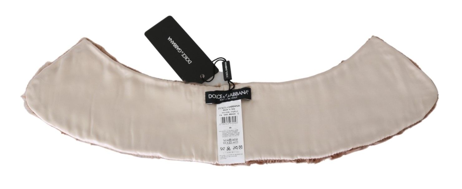 Dolce &amp; Gabbana Écharpe élégante en cuir d'agneau beige pour femme