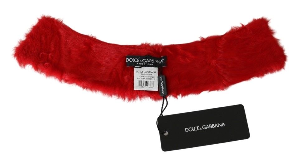 Dolce &amp; Gabbana Écharpe élégante en cuir d'agneau rouge