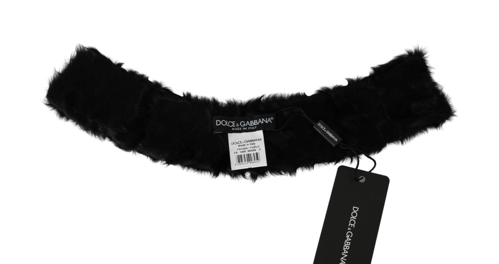 Dolce &amp; Gabbana Écharpe élégante en cuir d'agneau noir