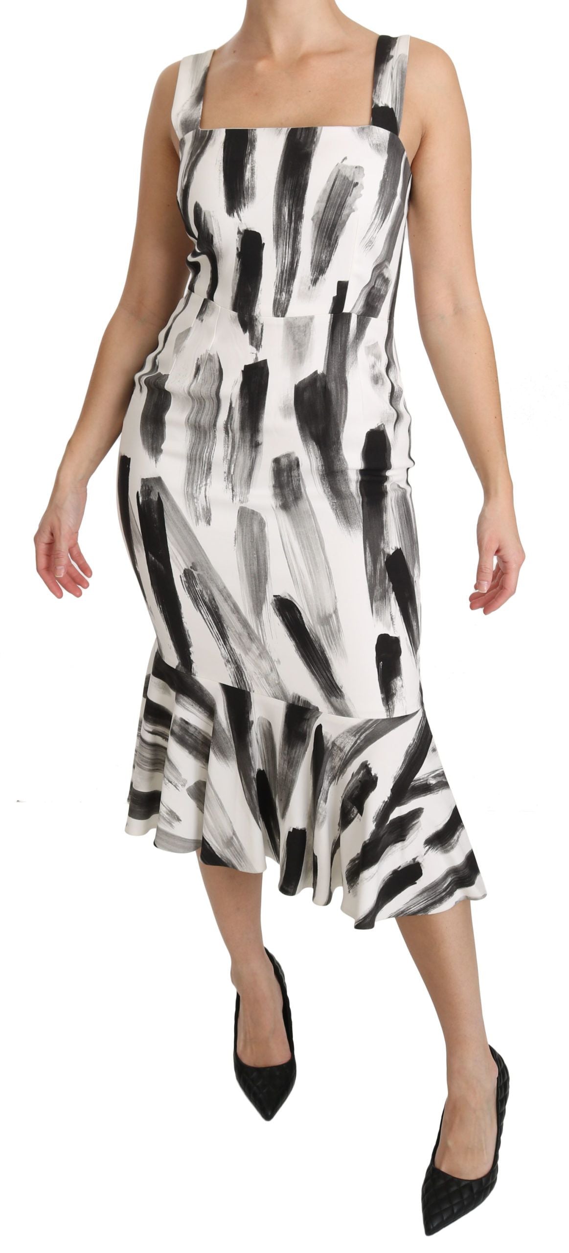 Dolce &amp; Gabbana Chic Robe fourreau midi monochrome