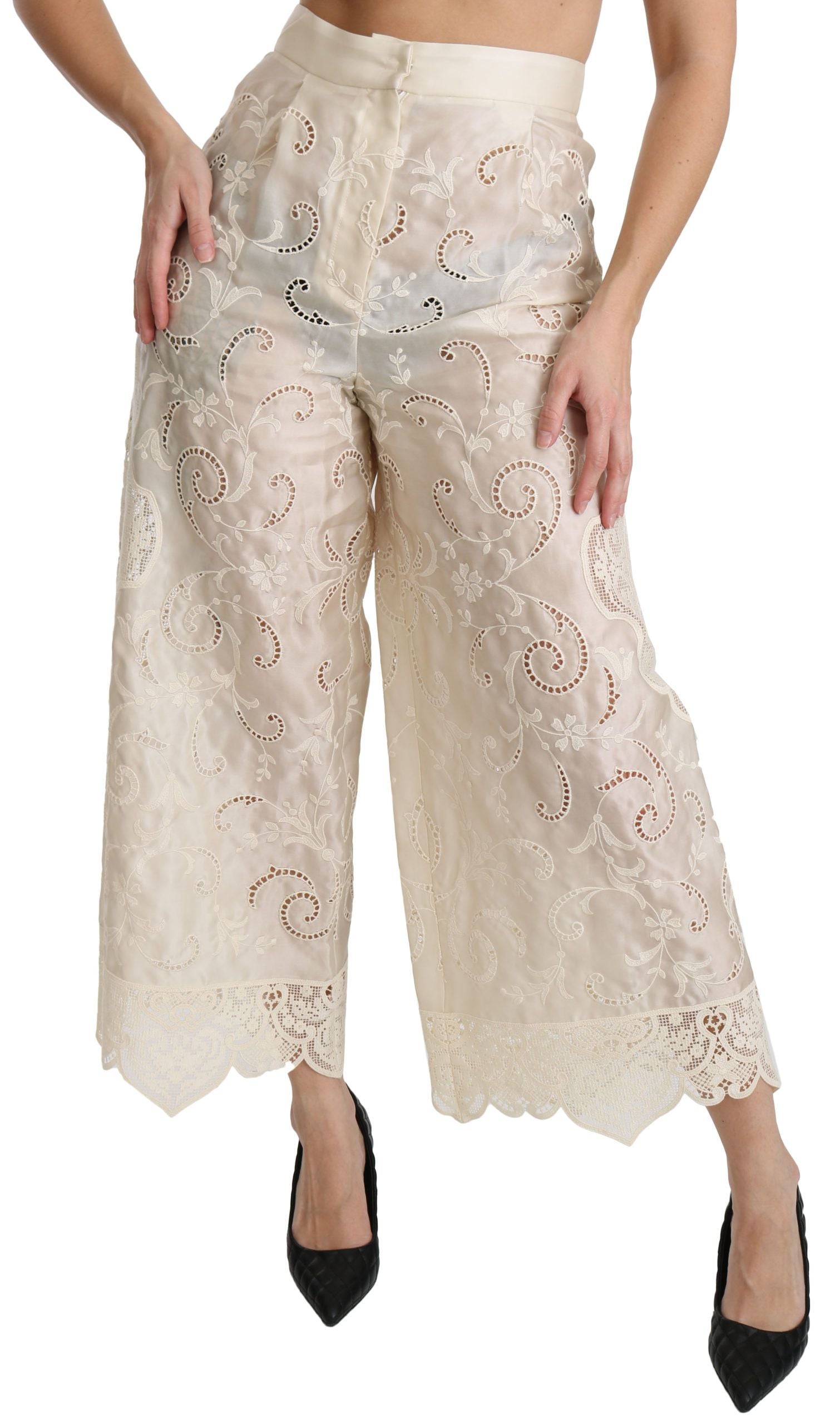 Dolce &amp; Gabbana Pantalon court Palazzo taille haute élégant