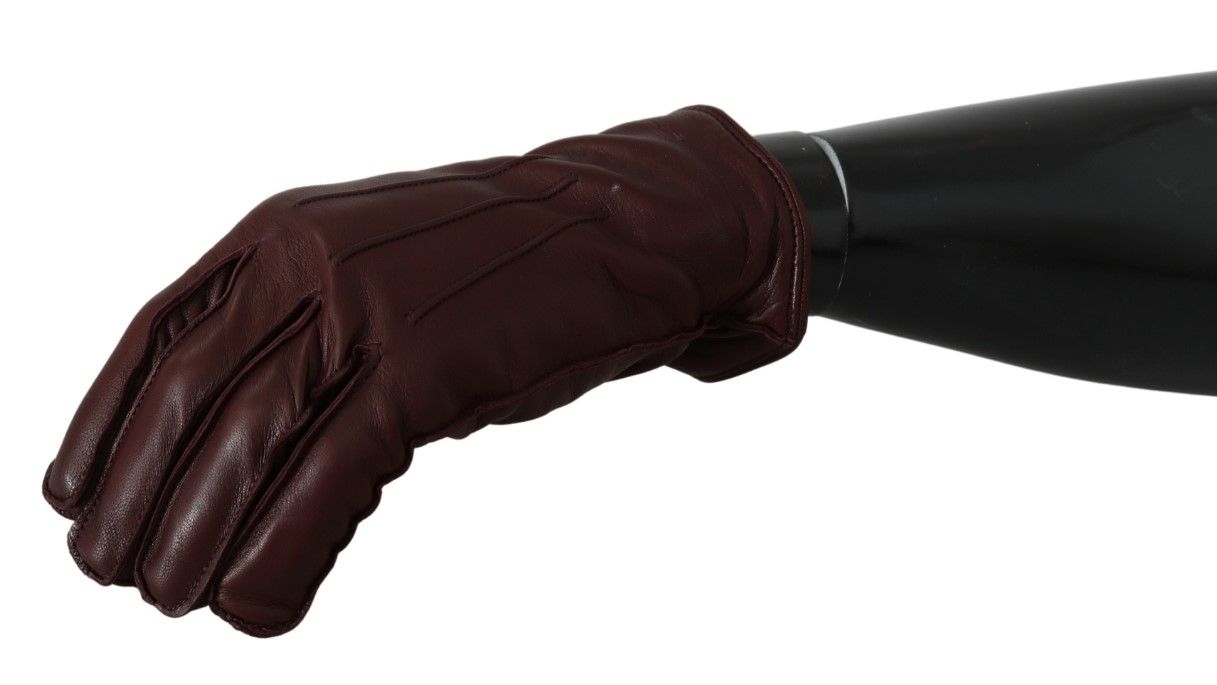 Dolce & Gabbana Elegant Maroon Wrist-Length Lambskin Gloves