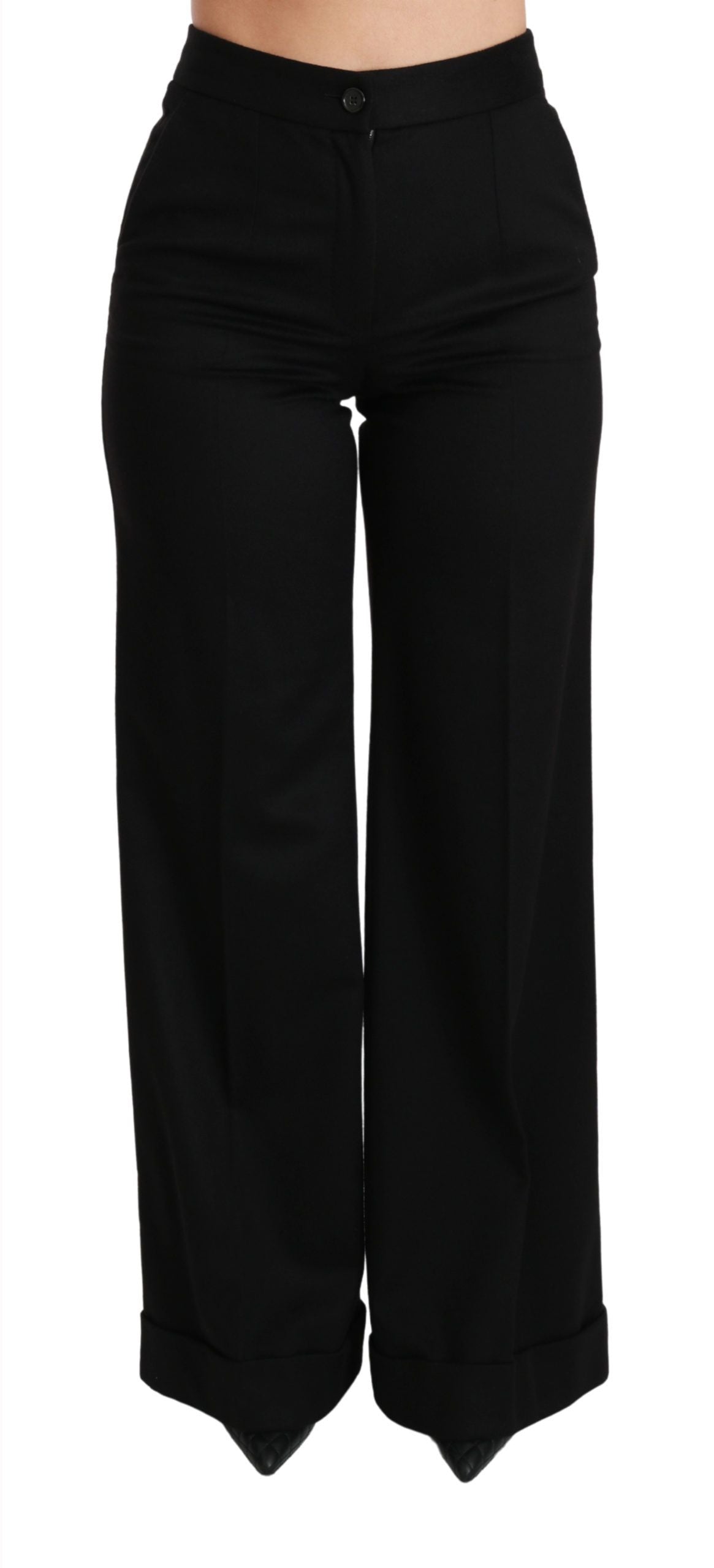 Dolce &amp; Gabbana Pantalon évasé élégant en cachemire taille haute