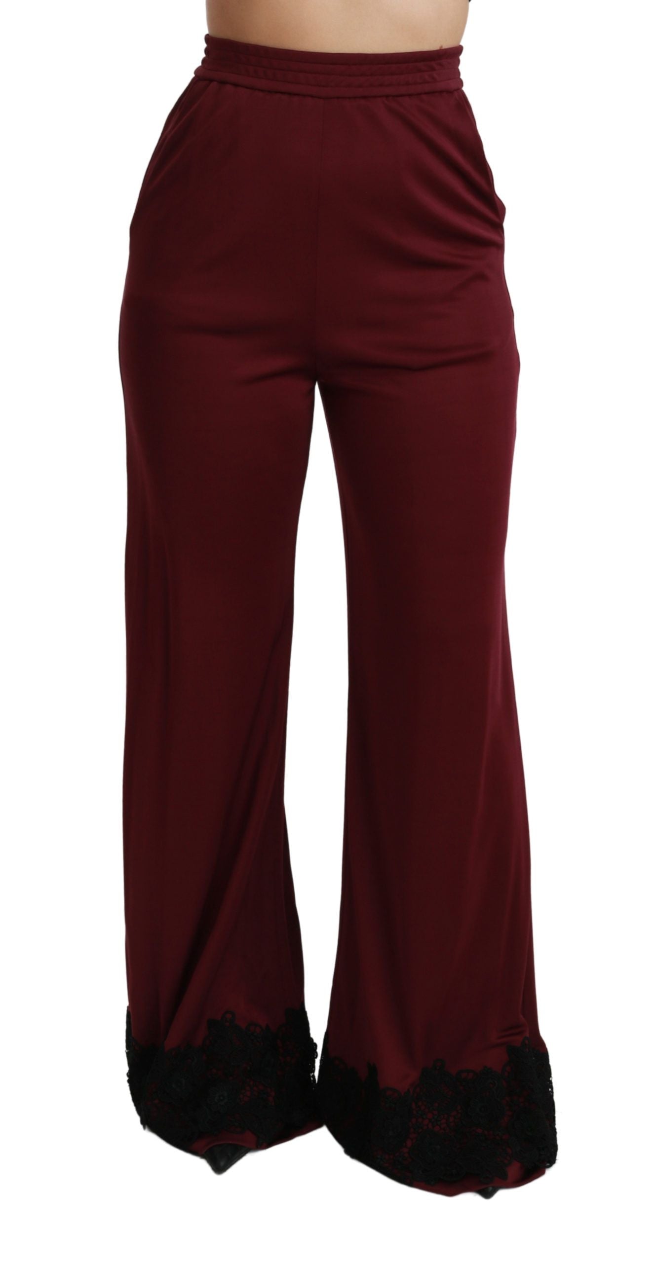 Dolce &amp; Gabbana Pantalon large taille haute marron élégant