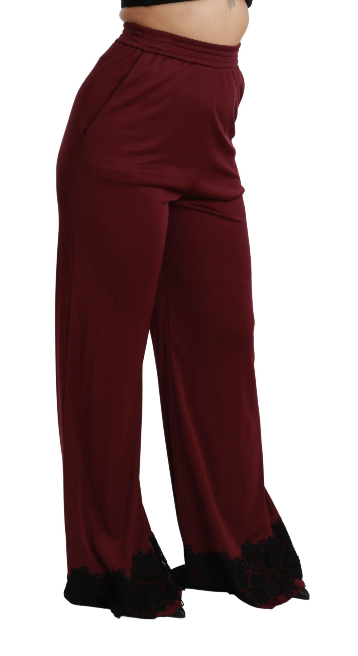 Dolce &amp; Gabbana Pantalon large taille haute marron élégant