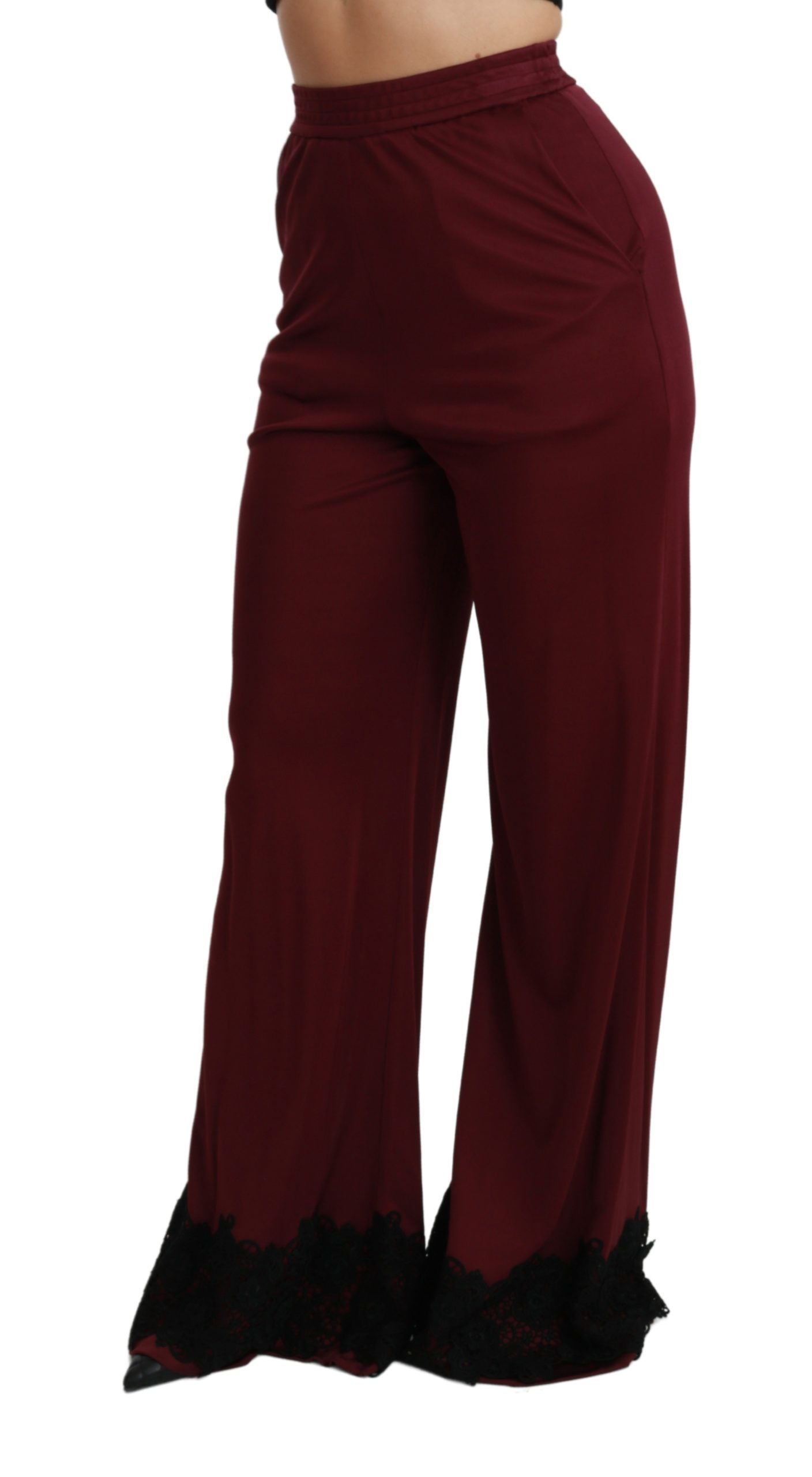 Dolce &amp; Gabbana Pantalon large taille haute marron élégant