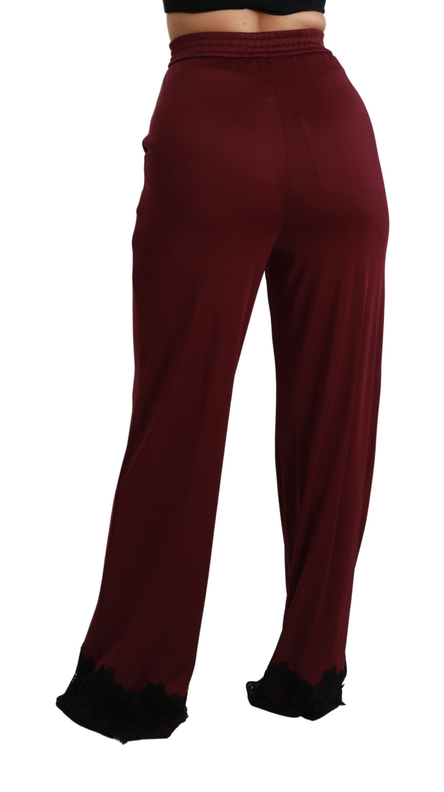 Dolce &amp; Gabbana Pantalon large taille haute marron élégant