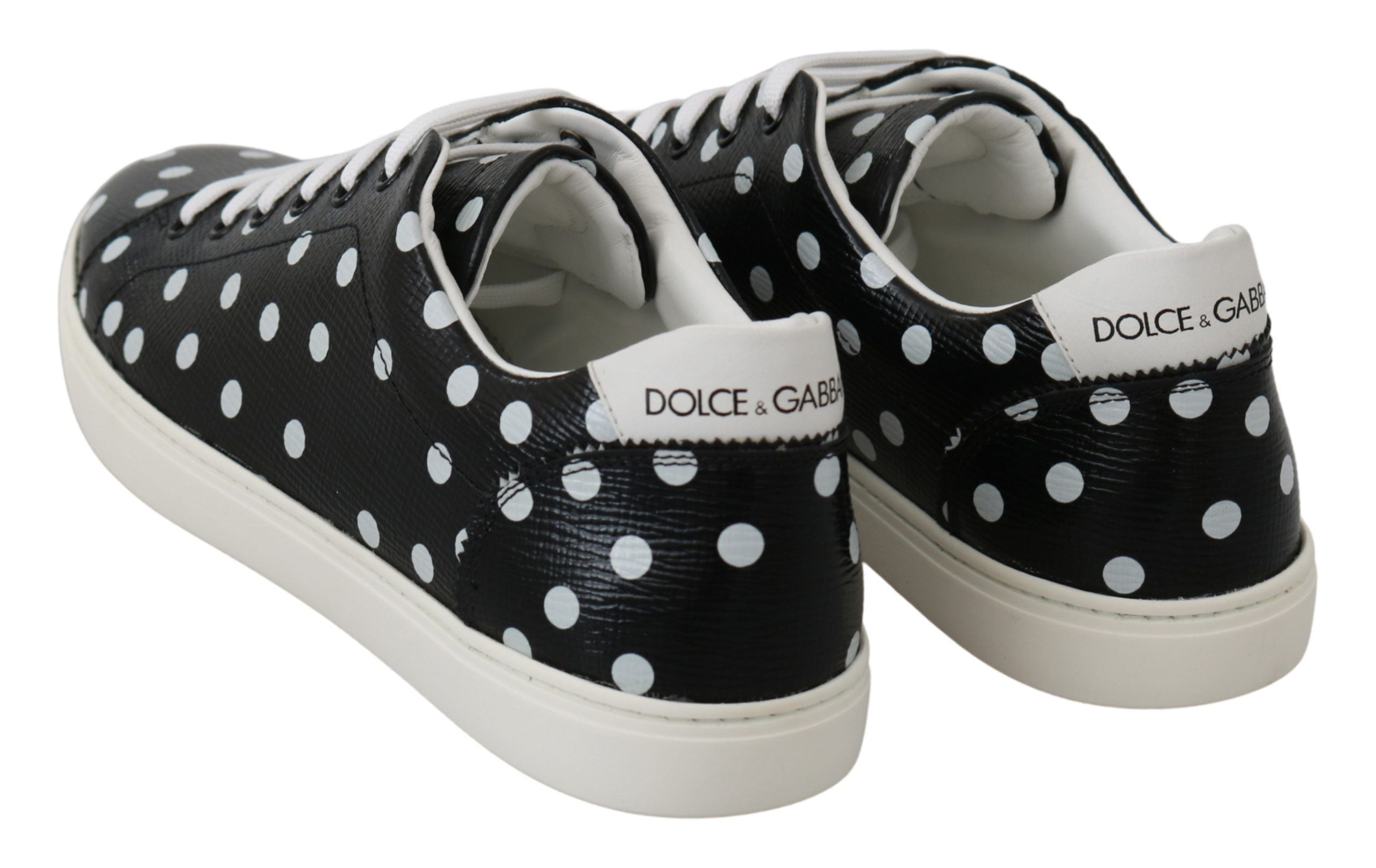 Dolce &amp; Gabbana Baskets en cuir à pois noires