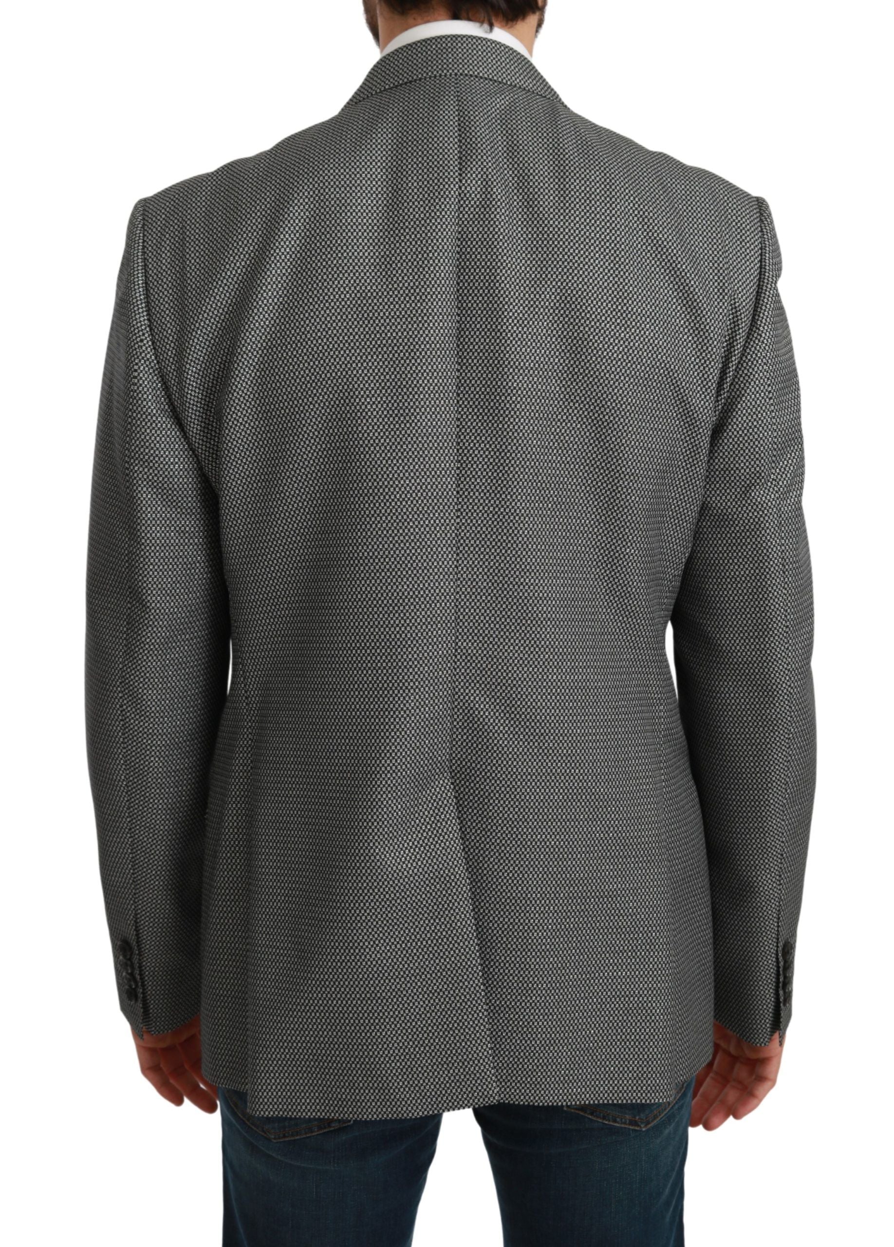 Dolce &amp; Gabbana Blazer coupe slim élégant à motif fantaisie gris