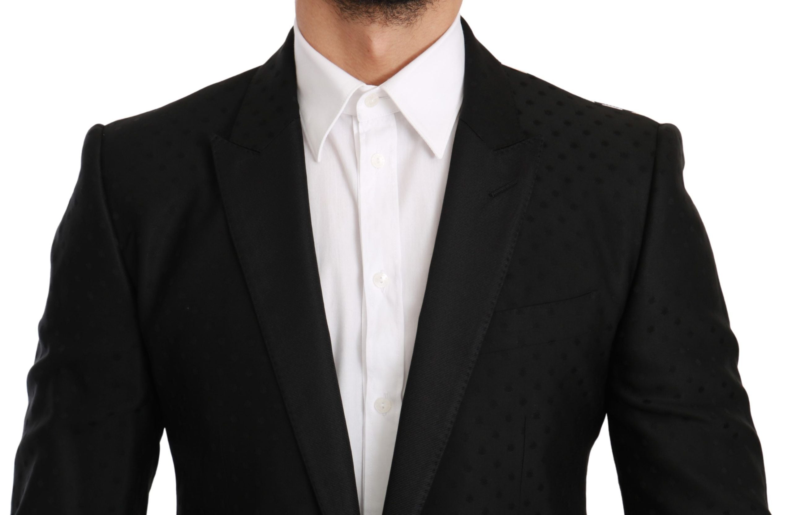 Dolce &amp; Gabbana Blazer élégant en laine mélangée à pois noirs