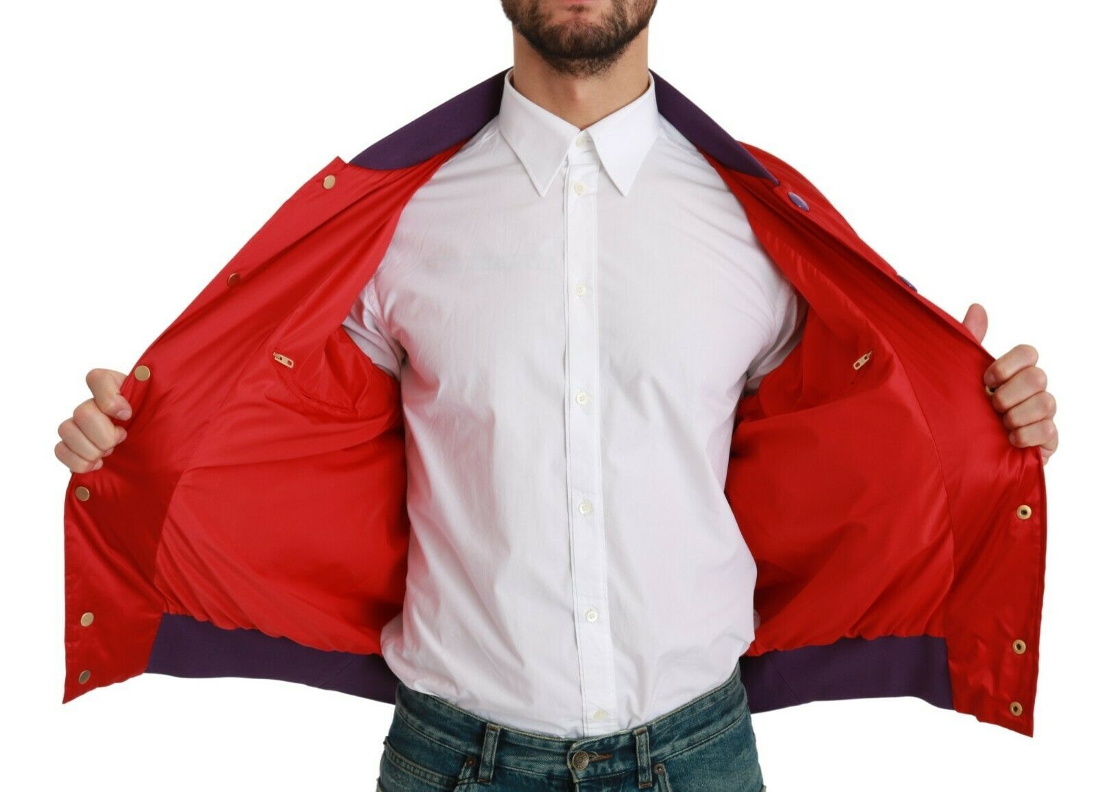 Dolce &amp; Gabbana Blouson aviateur rouge vif à motif multicolore