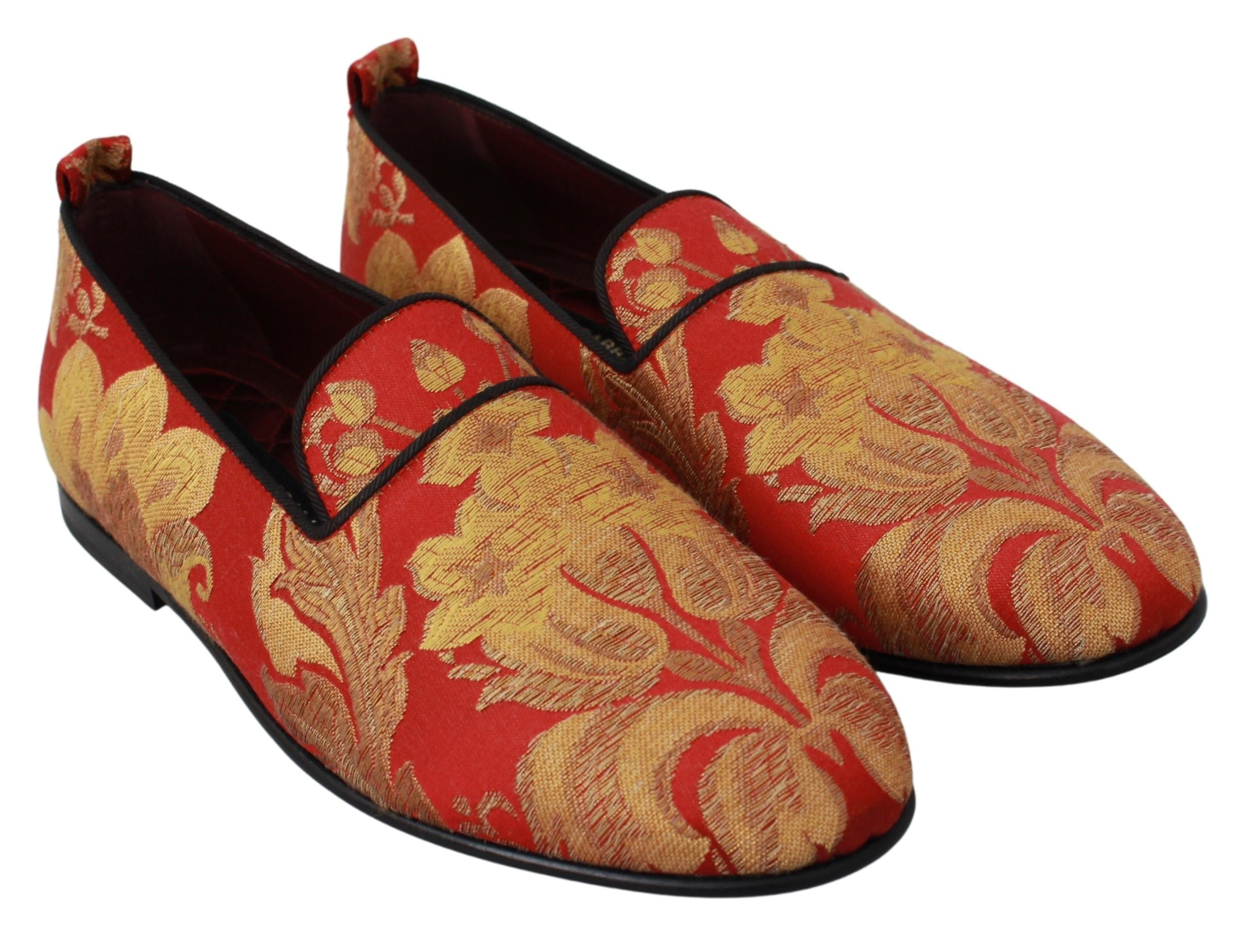 Dolce &amp; Gabbana - Mocassins en brocart doré rose