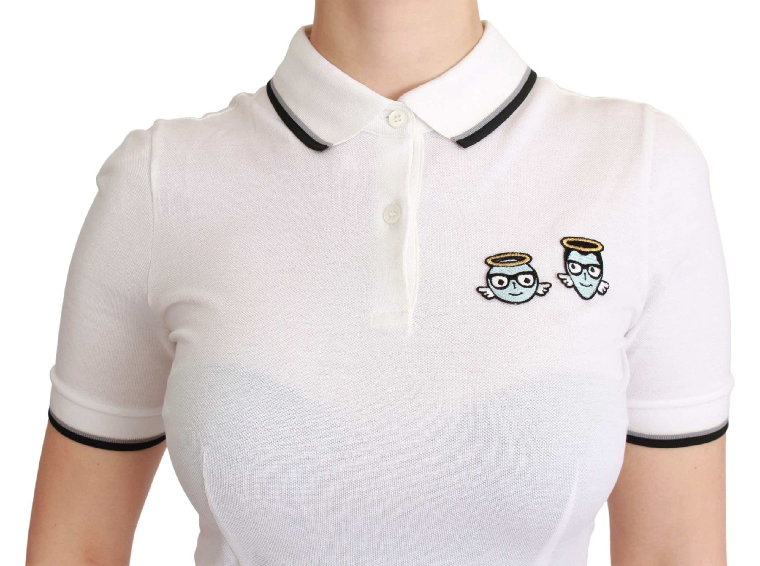 Dolce &amp; Gabbana Chic Polo Angel T-shirt brodé