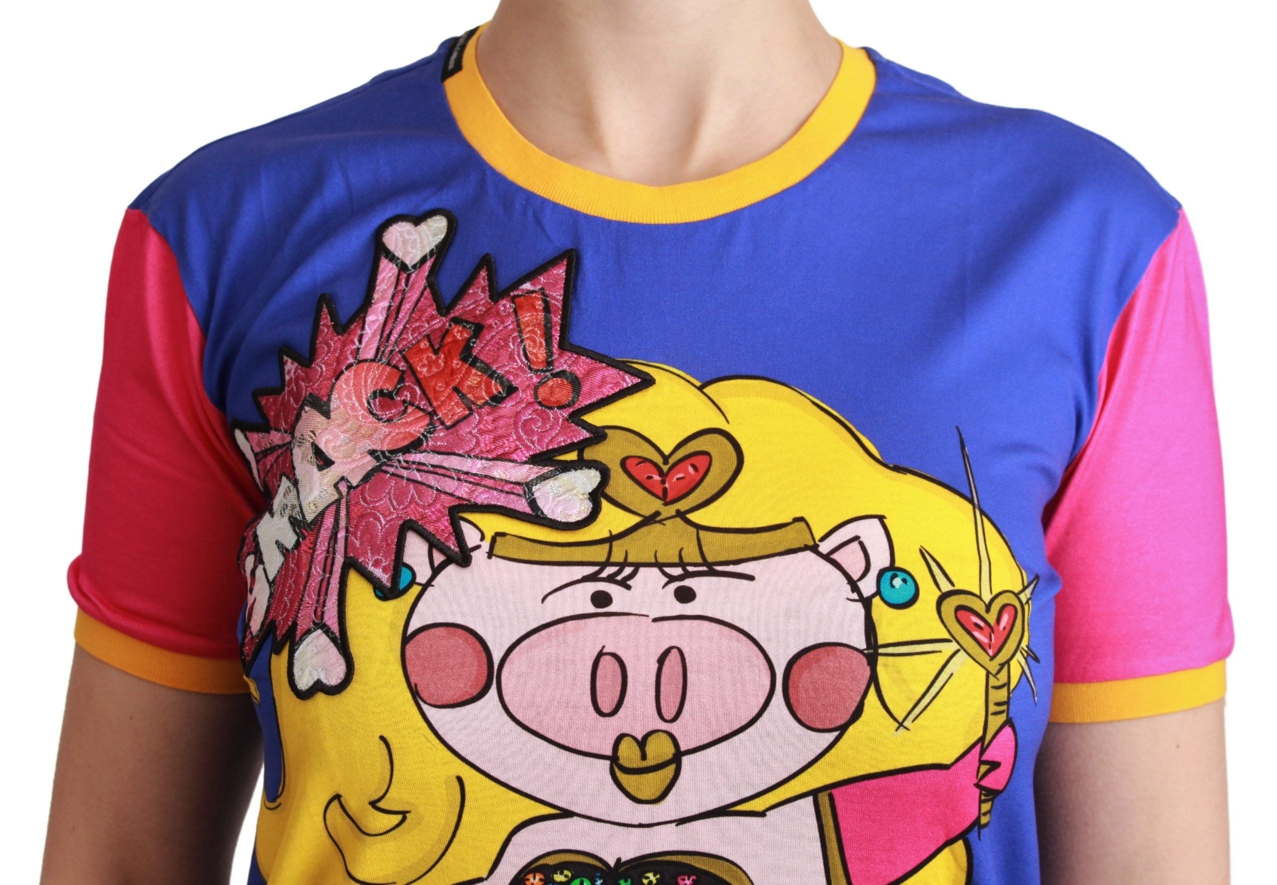 Dolce &amp; Gabbana Chic T-shirt en coton à col rond avec motif Supergirl