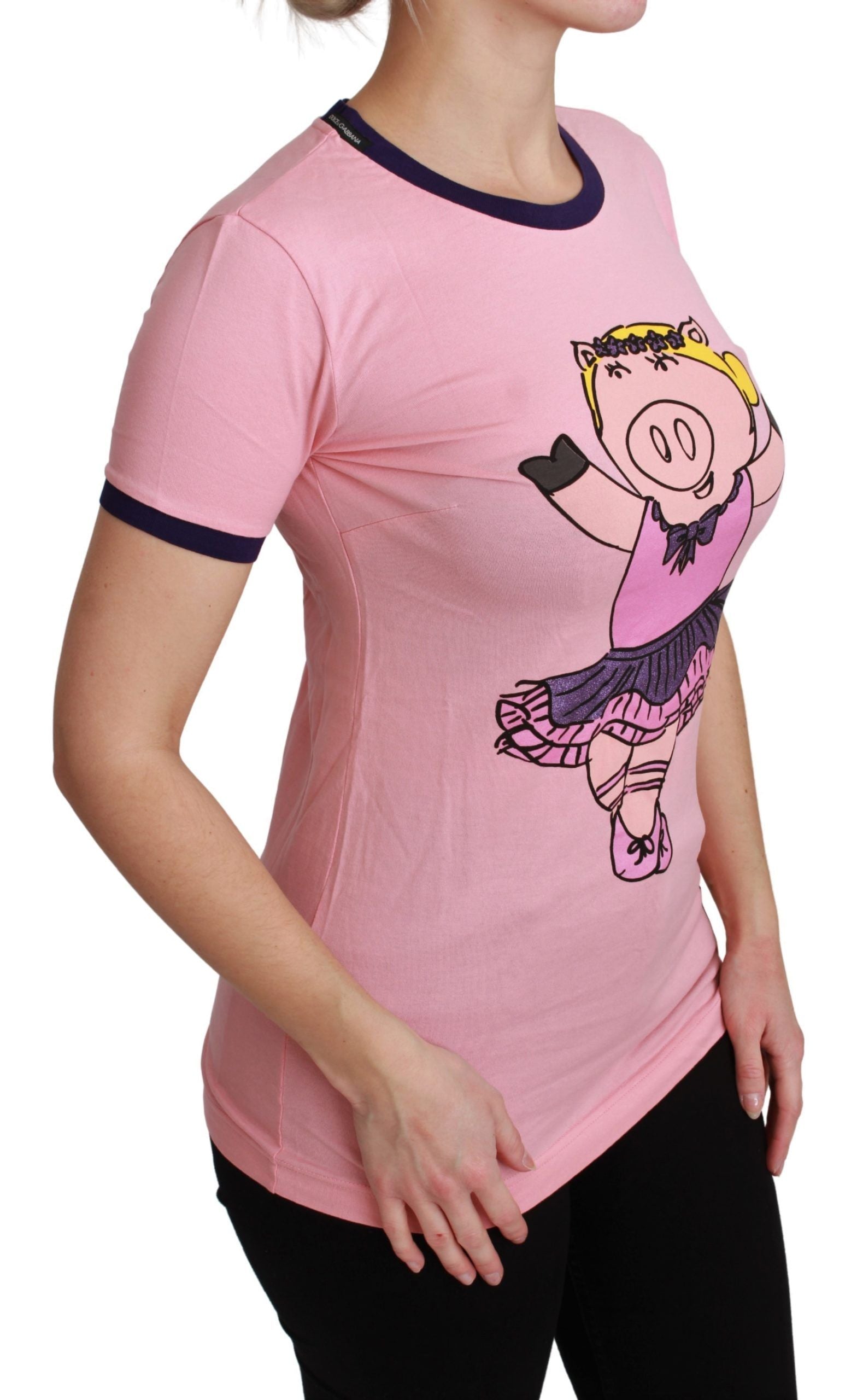 Dolce &amp; Gabbana T-shirt rose à col rond Année du Cochon