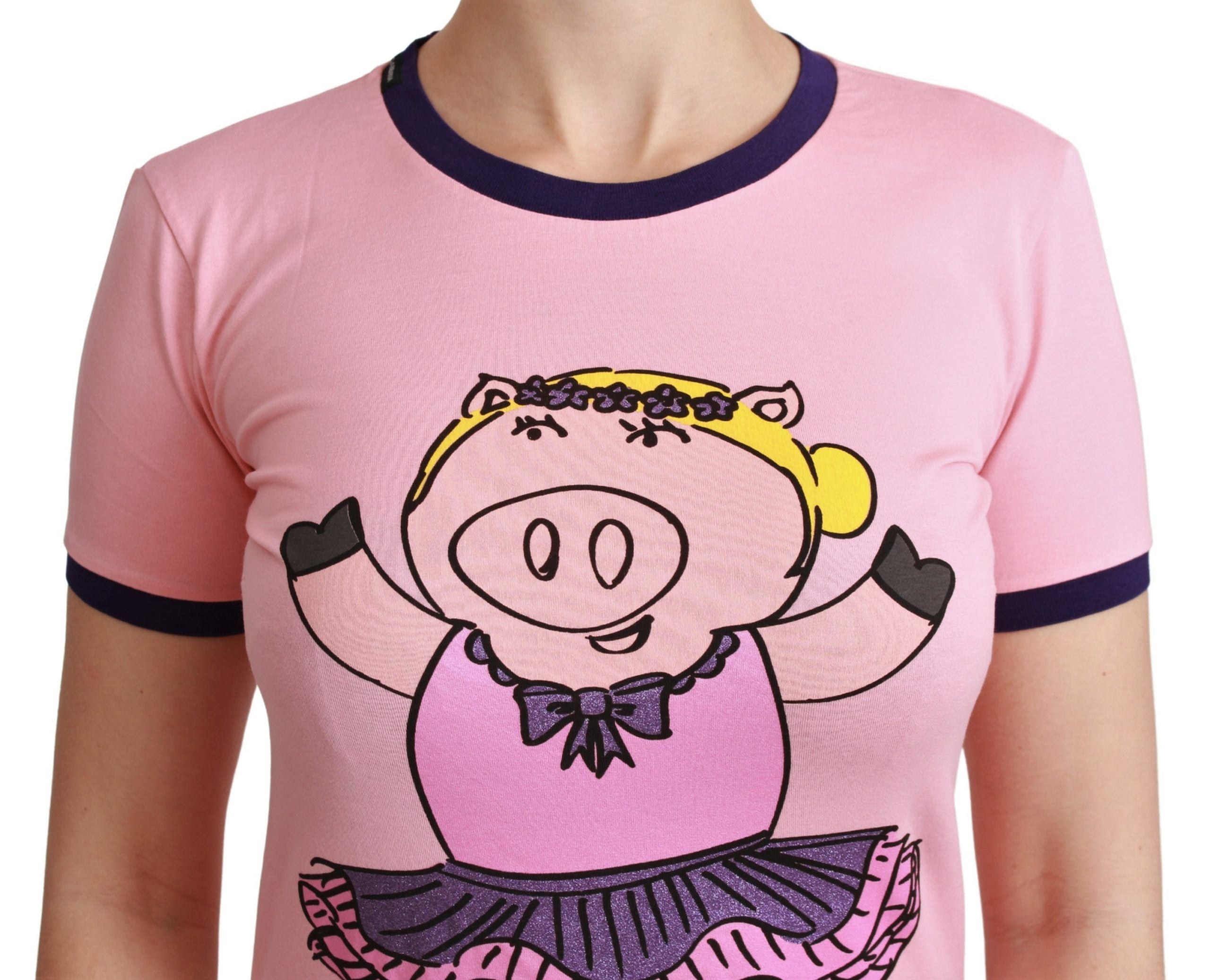 Dolce &amp; Gabbana T-shirt rose à col rond Année du Cochon