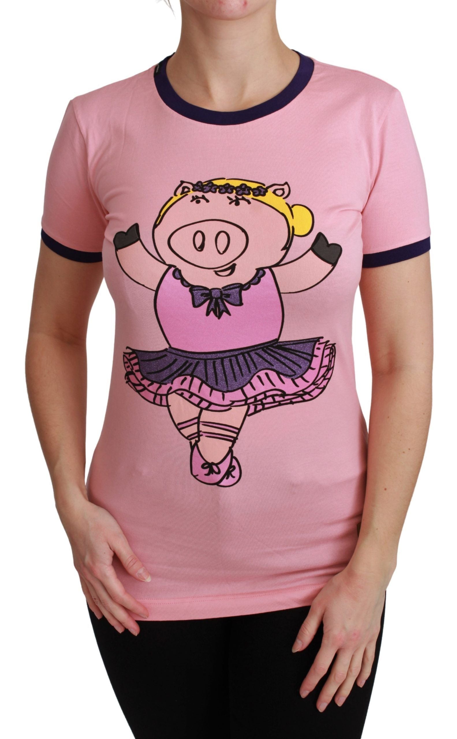 Dolce &amp; Gabbana T-shirt rose à col rond Année du Cochon