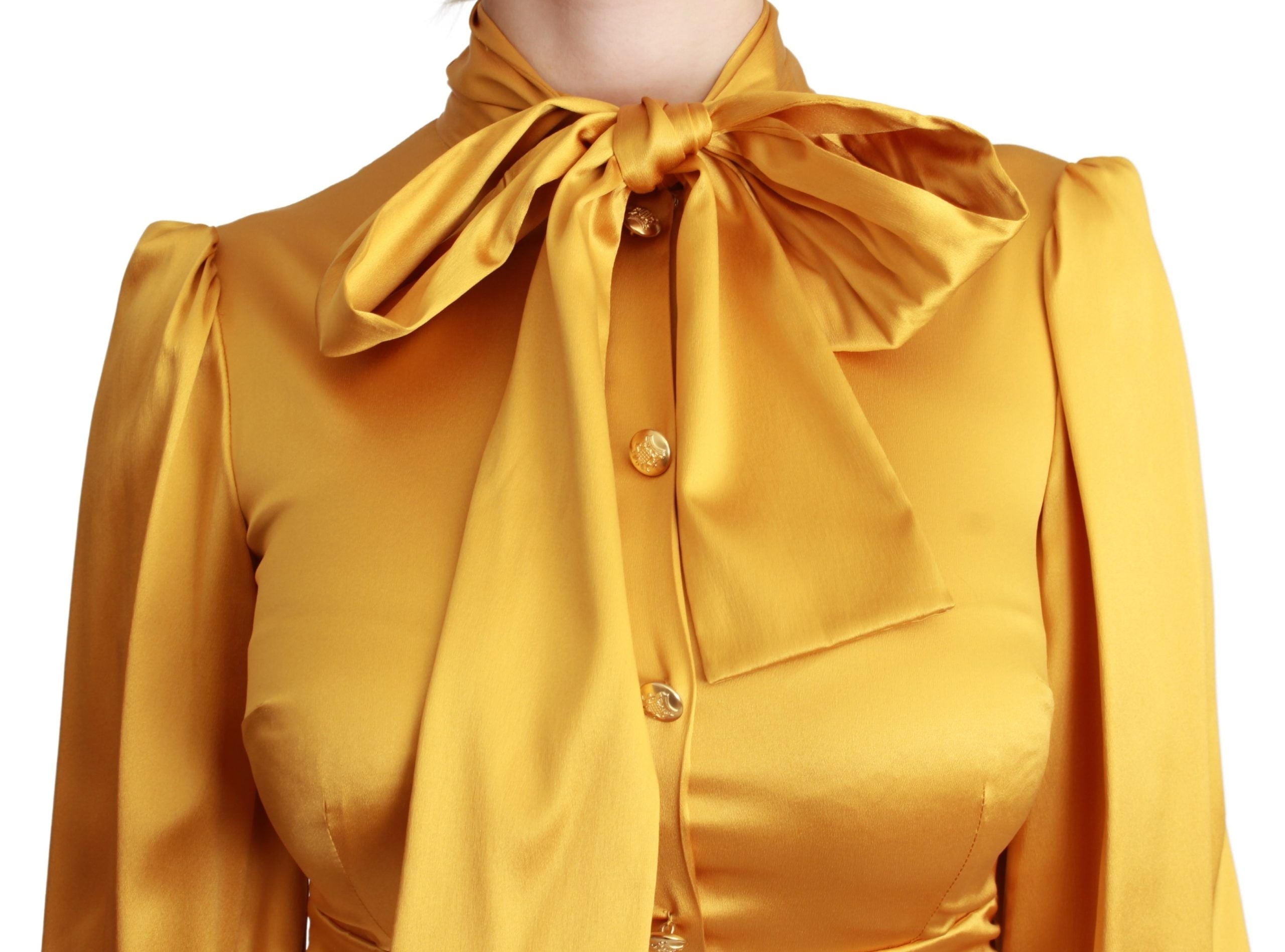 Dolce &amp; Gabbana Mini-robe moulante en soie jaune rayonnant