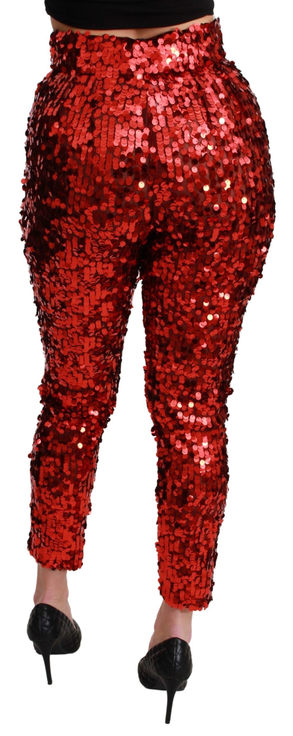 Dolce &amp; Gabbana Pantalon rouge court élégant taille haute