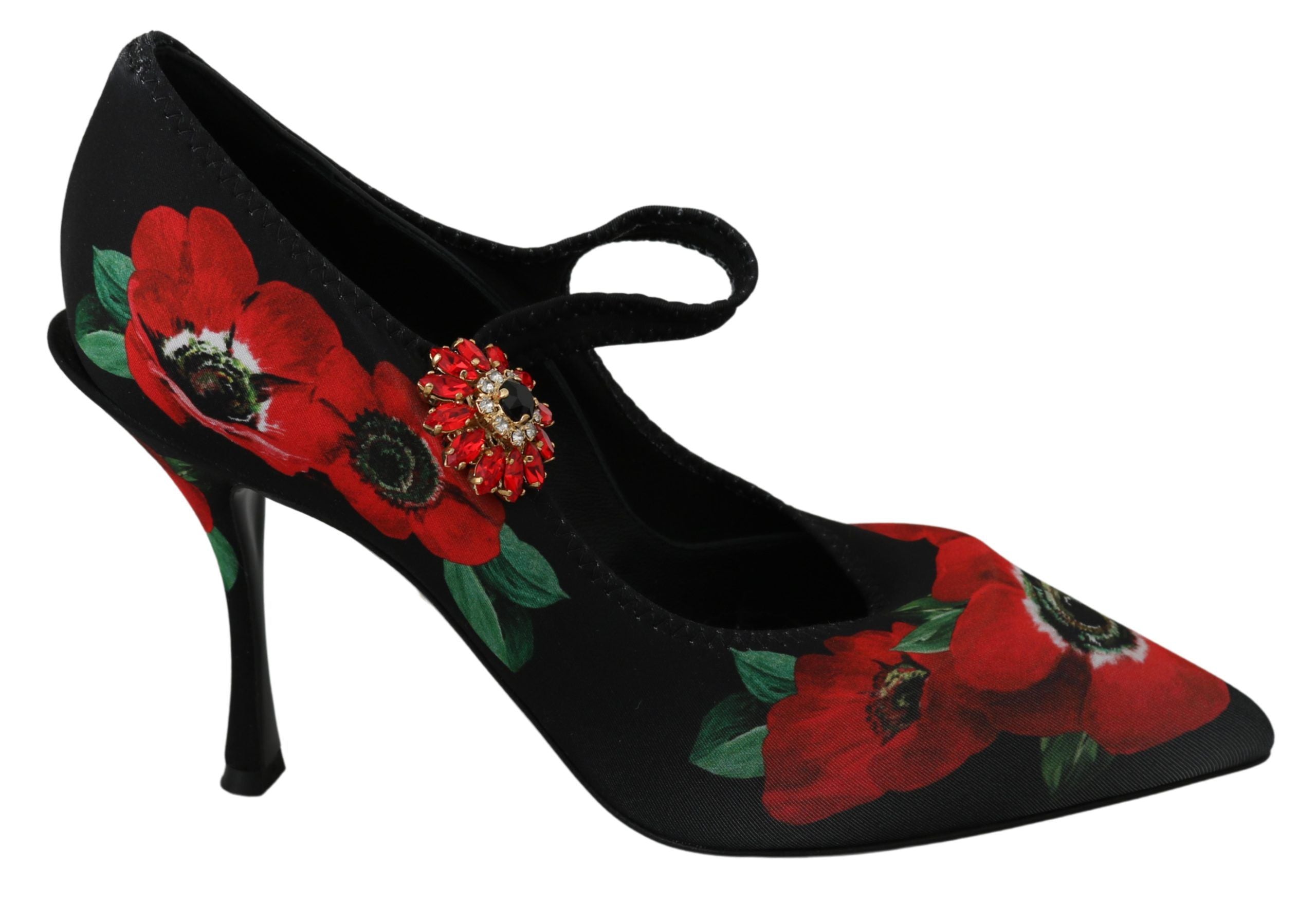 Escarpins Mary Janes floraux Dolce &amp; Gabbana avec détails en cristal